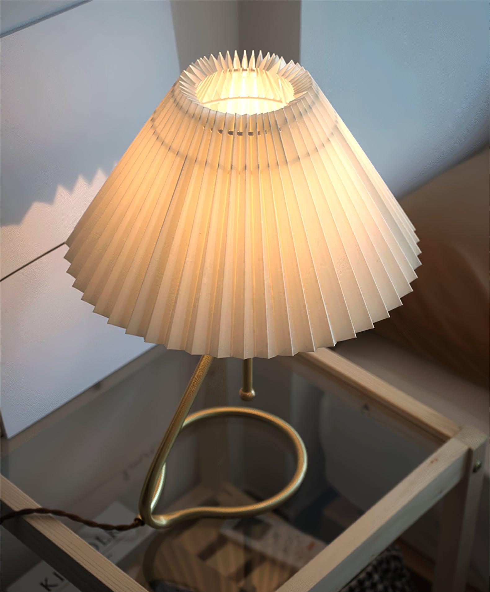 Levitate Pleated Table Lamp - Modern LED Nightstand Light for Bedroom, Living Room & Office - Soft Ambient Lighting for Relaxation & Decor