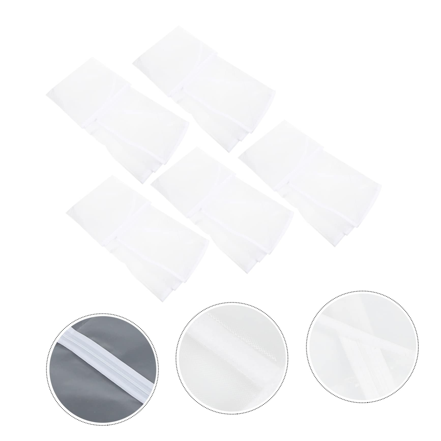 Cabilock 5-Pack White Garment Bags for Suits, Dresses & Coats - Breathable Hanging Clothes Storage Protector for Travel, Closet Organization & Seasonal Clothing Storage