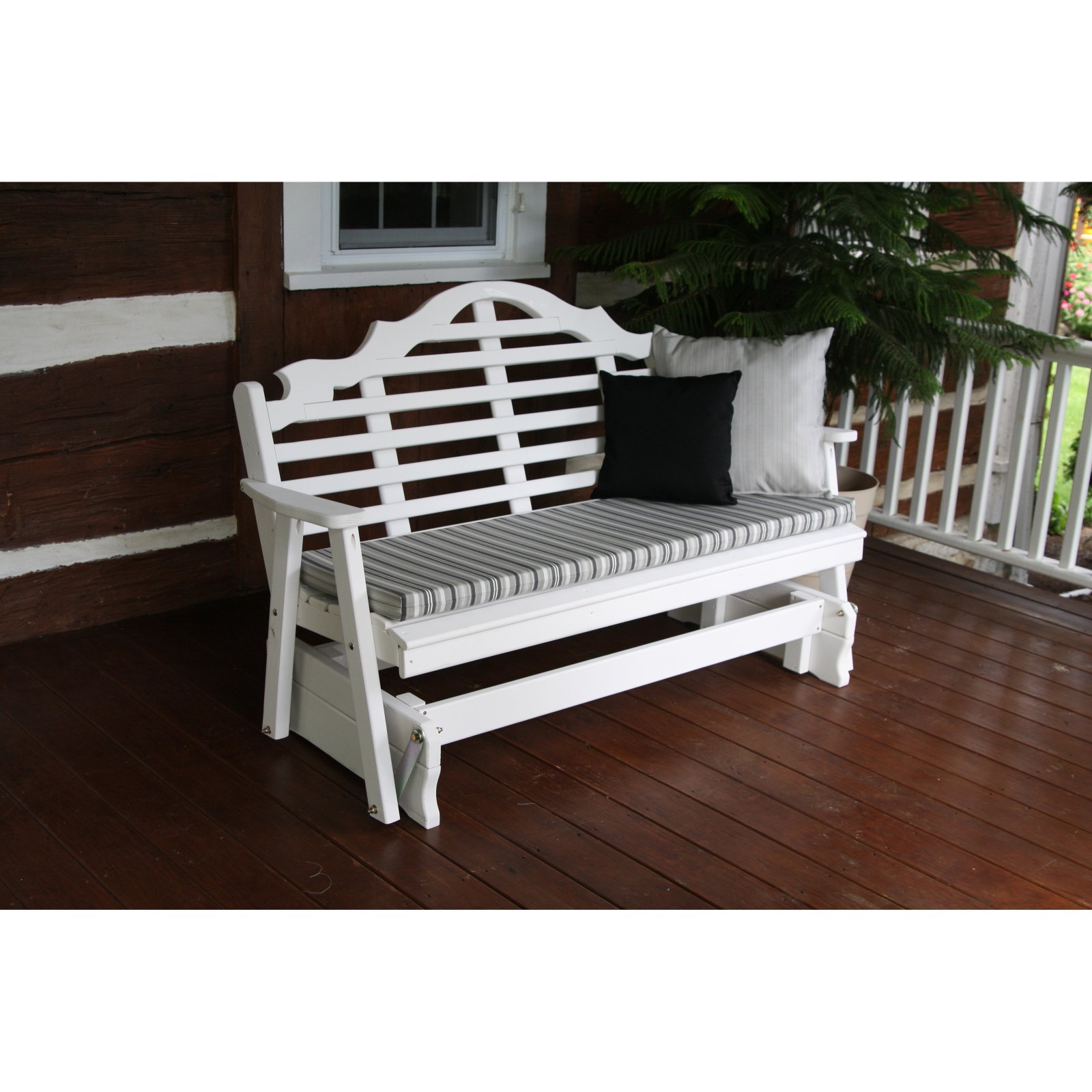 A & L Furniture 4' Yellow Pine Marlboro Glider Bench in Canary Yellow - Perfect for Porch, Patio, and Garden Relaxation