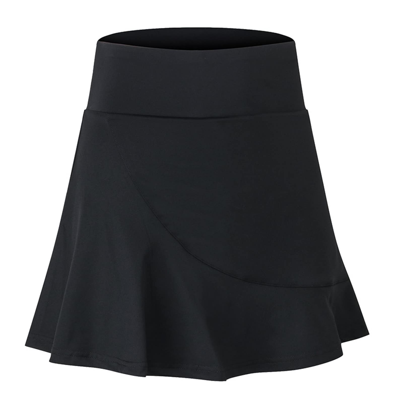 LIUguoo Women's Pleated Athletic Skirt with Built-in Shorts & Pockets - Golf Tennis Running Workout Skort for Sports & Fitness - Perfect for Golf, Tennis, Gym & Outdoor Activities (Black)