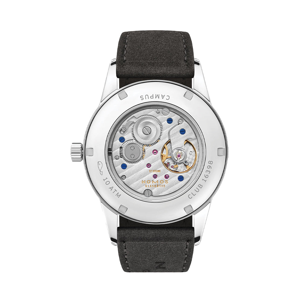 Club Campus Sapphire Back 38mm Watch - Night Sky Dial with Leather Strap - Perfect for Evening Events & Stargazing