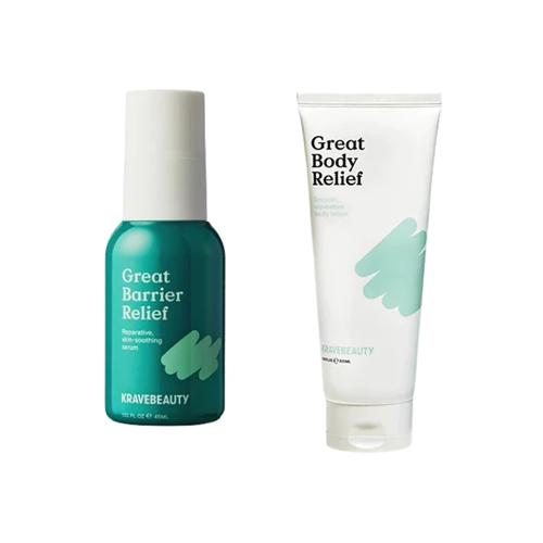 KRAVEBEAUTY Barrier Friends Forever Skincare Bundle - Hydrating Face Moisturizer & Serum Set for Dry, Sensitive Skin | Daily Skincare Routine, Night Care, Travel Essentials