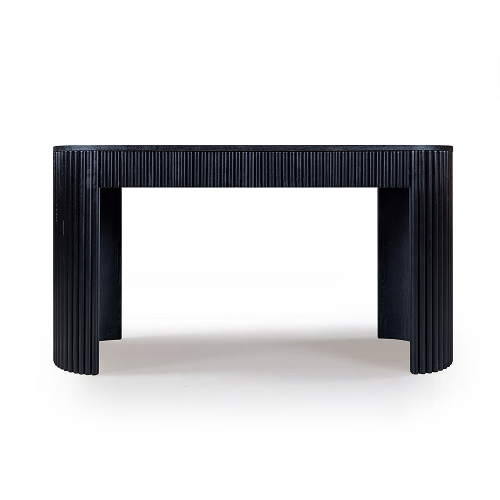 KELYN 140cm Black Console Table - Entryway Sofa Table, Hallway Accent Table for Living Room, Bedroom & Office Decor
