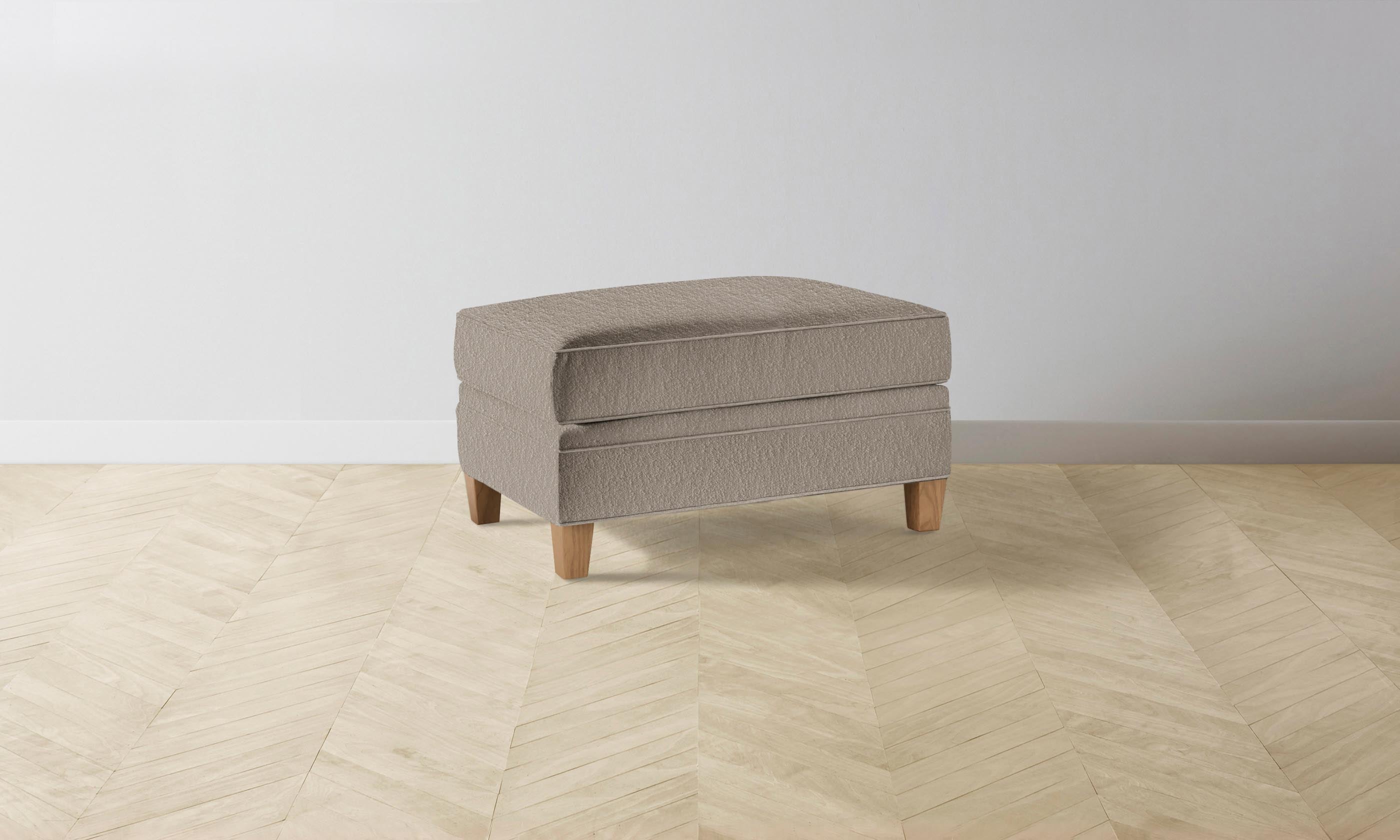 Carmine Ottoman with Performance Bouclé Upholstery - Stylish and Durable Footrest for Living Room, Bedroom, or Office - Perfect for Relaxing and Decorating
