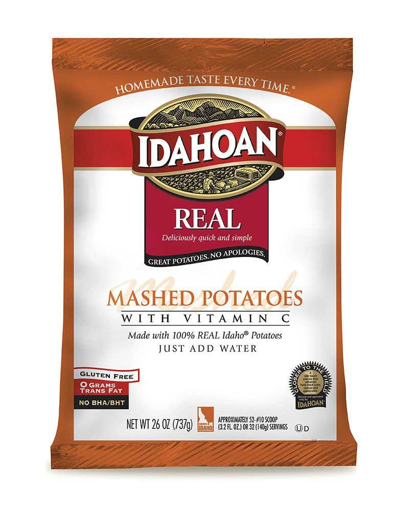 Idahoan Real Mashed Potatoes with Vitamin C - 26oz (12 Pack Case) | Instant Mashed Potato Mix for Quick Meals, Camping & Emergency Food Storage