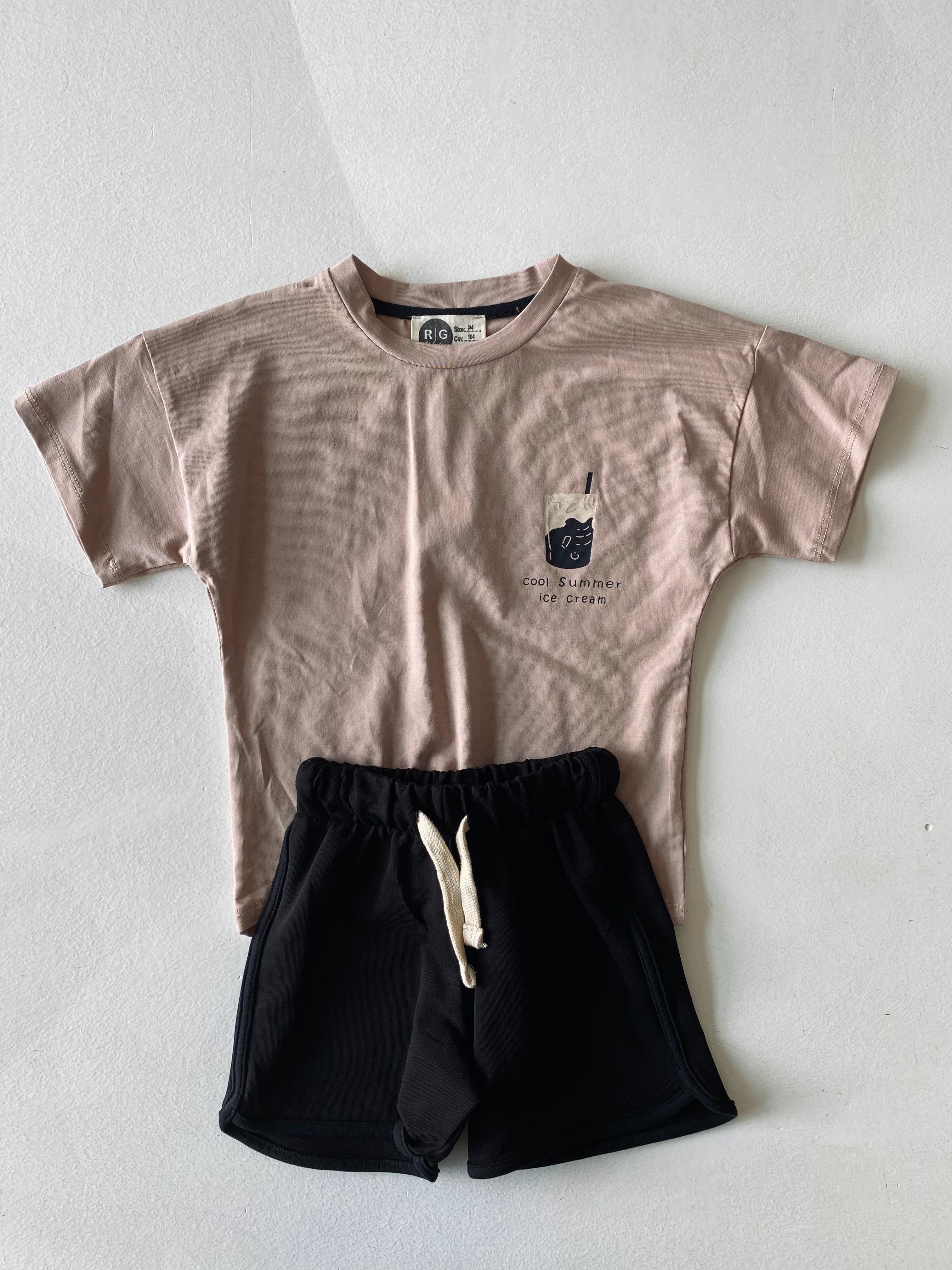 Unisex Kids 100% Cotton T-Shirt & Shorts Set - Soft Breathable Cotton Outfit for Boys Girls - Perfect for Summer Play, School, and Family Outings
