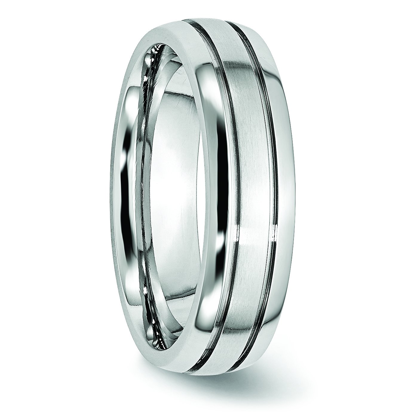 Men's Cobalt Wedding Band Ring - 6mm Polished & Satin Grooved Design - Perfect for Engagement, Anniversary & Everyday Wear