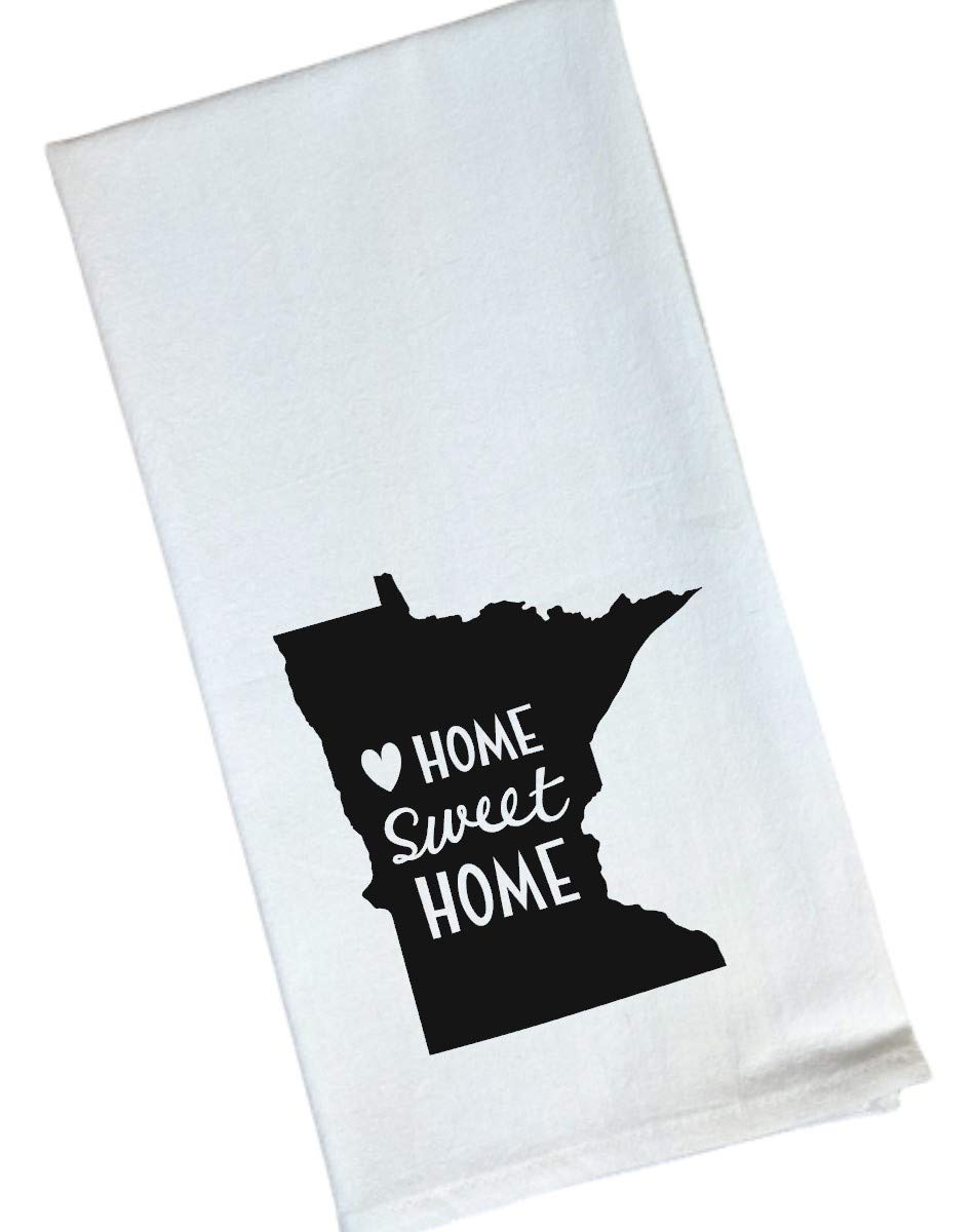 Premium Flour Sack Towel - Minnesota State Heart Design | Soft & Absorbent Kitchen Towels for Cooking, Baking & Home Decor | USA Made