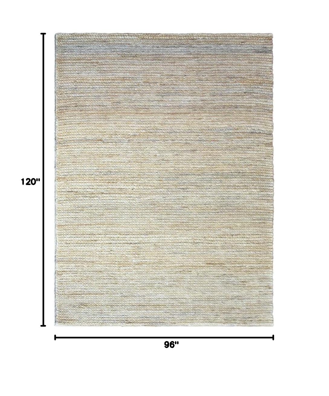 Hand Knotted SUMAK Jute Eco-Friendly Solid Area Rug 8'x10' Rectangle - Camel Color High Pile Natural Fiber Rug for Living Room, Bedroom & Outdoor Use | Handmade Plain Design (J00013)