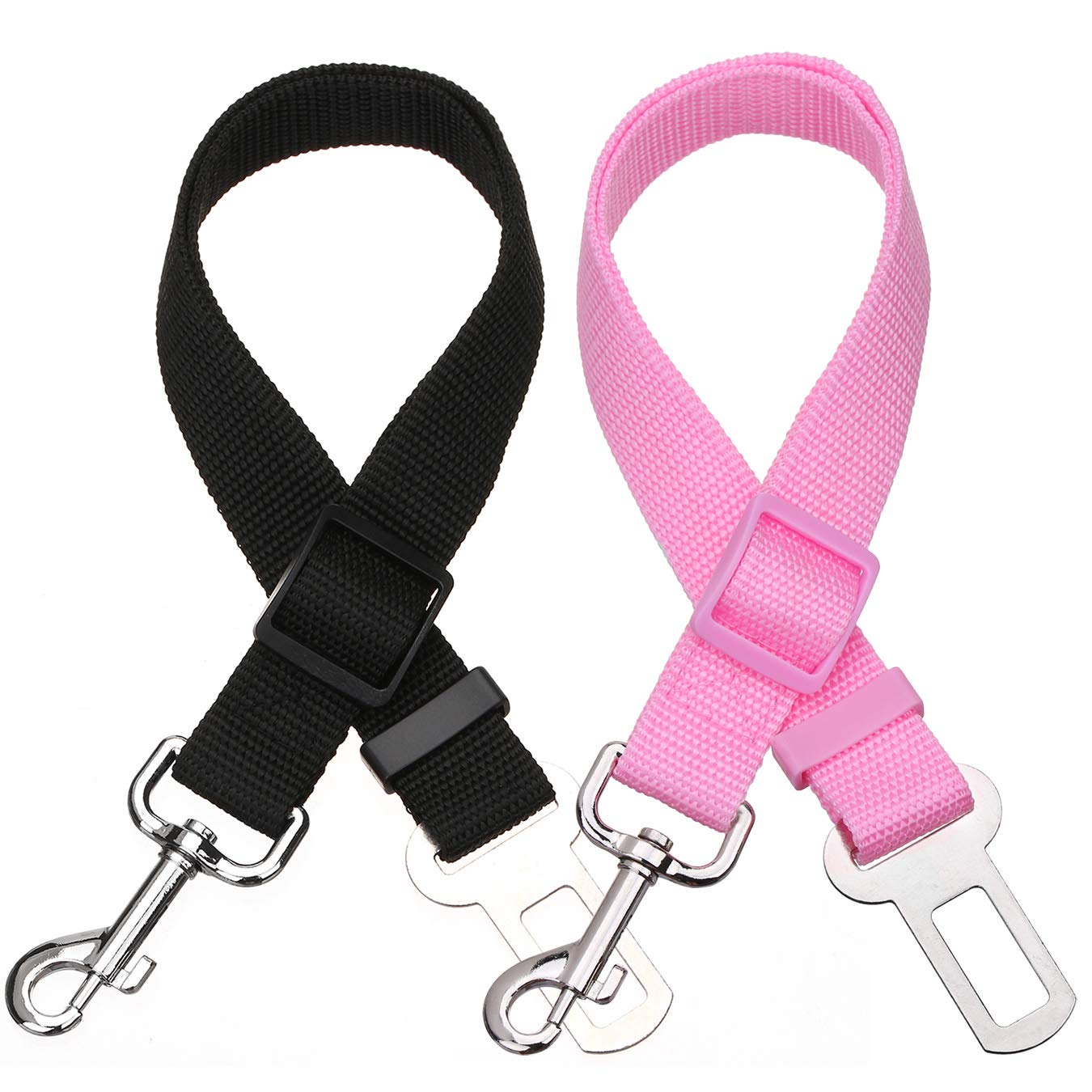 Elisel 2 Pack Adjustable Pet Seat Belt for Dogs & Cats - Safe Car Travel Harness for Small Medium Pets - Perfect for Road Trips & Vet Visits