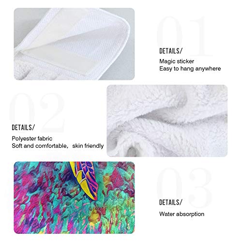 Sea Turtle Kitchen Towels 2 Pack - Absorbent Coral Velvet Hand Towels 12