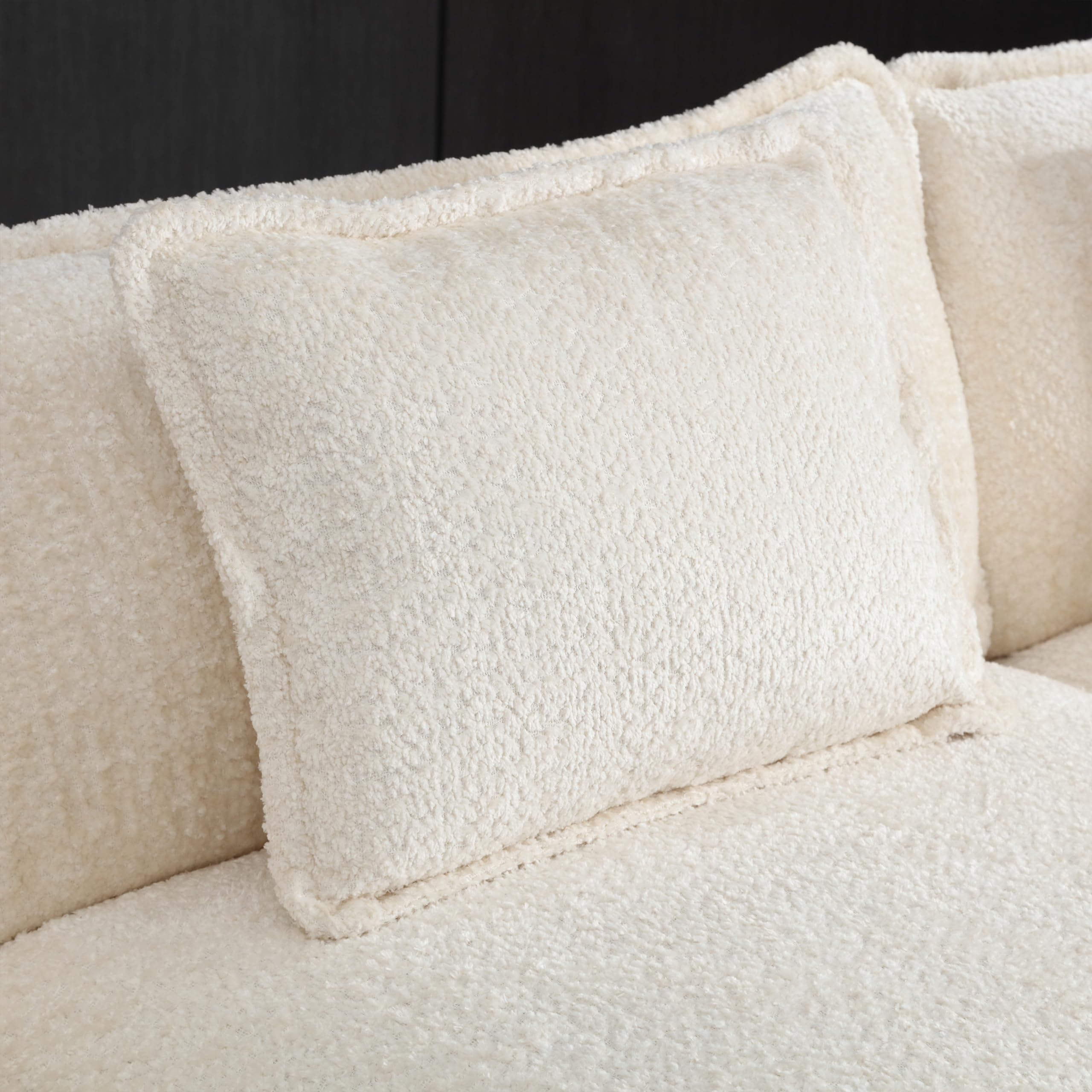 L-Shaped Corner Modular Sectional Sofa with Ottoman & Pillows - Boucle Fleece Upholstery, Double Layer Cushions, Deep Seat - Perfect for Small Space Living Room, Apartment, Home Office (Gray) | Cozy Lounge, Movie Nights & Guest Accommodation