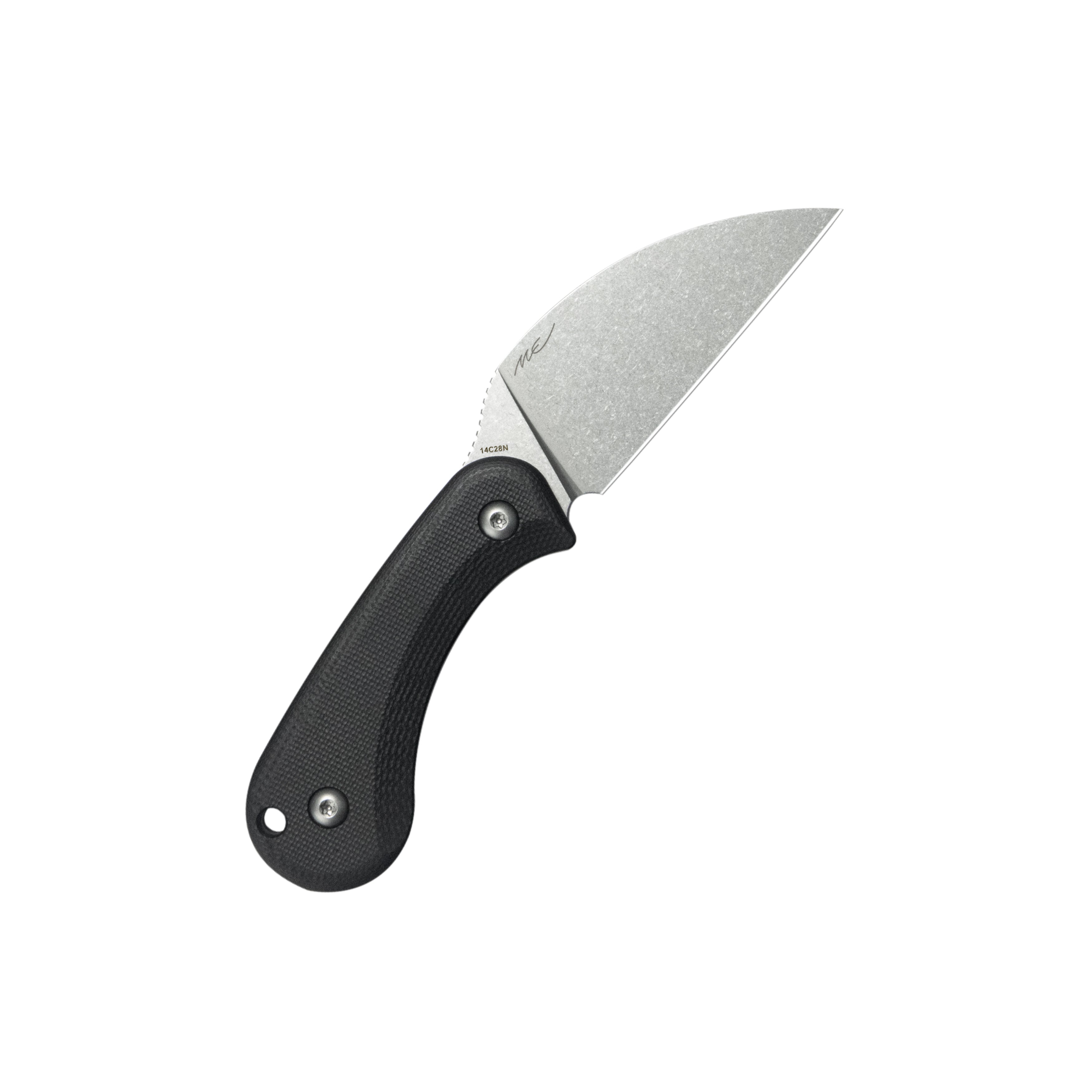 Kubey Pixie Fixed Blade Knife - Black G10 Handle, 2.36