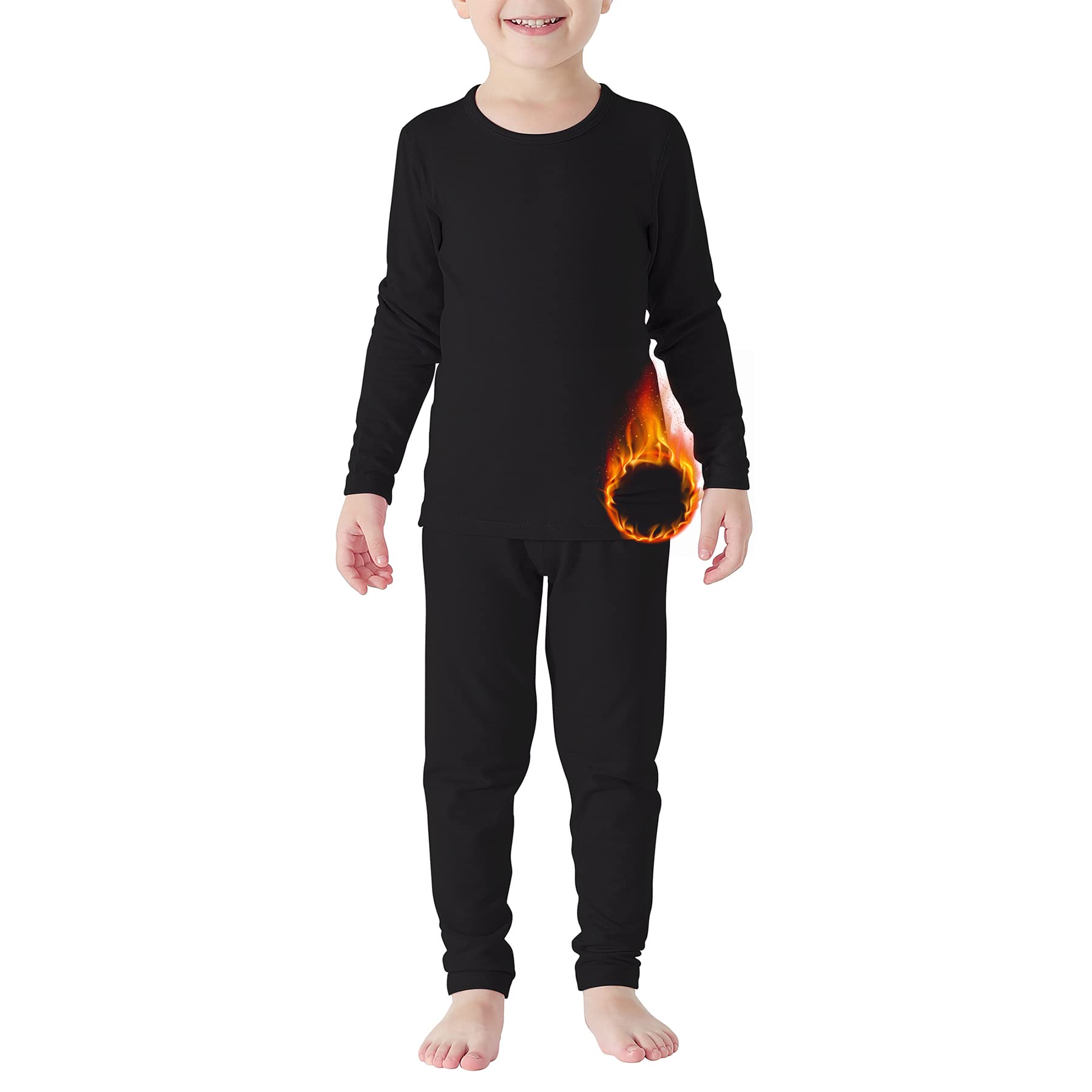 Zando Toddler Thermal Underwear Sets - Kids Base Layer Winter Warm Long Johns for Boys & Girls - Perfect for Cold Weather, Snow Play & Winter Outdoor Activities