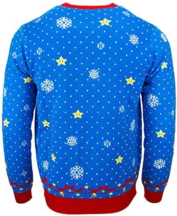 Super Mario Christmas Jumper Sweater - Ugly Holiday Sweater for Nintendo Fans - 2XS Size - Perfect for Christmas Parties & Gaming Events