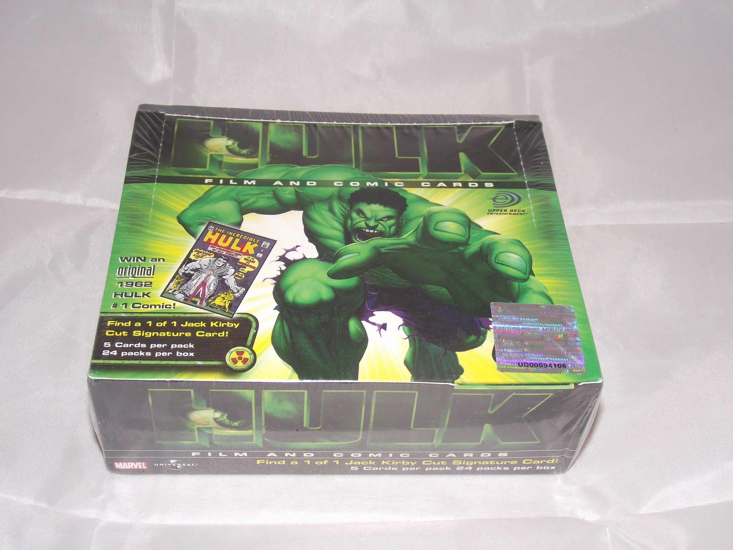 Marvel Hulk Trading Cards Factory Sealed 24-Pack Hobby Box - Collectible Comic & Film Cards for Superhero Fans, Gaming Tournaments & Investment Collections