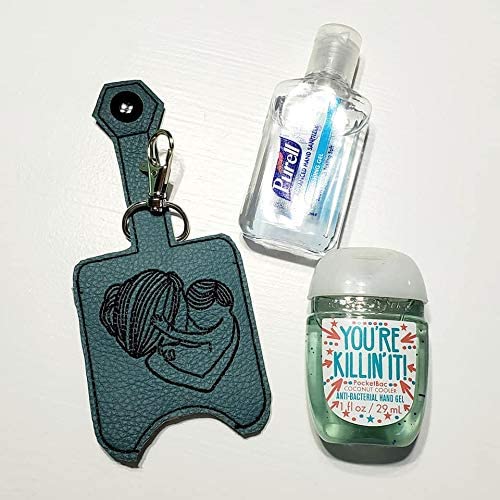 Mom Love Hand Sanitizer Holder Keychain - Portable Sanitizer Clip for Purse, Backpack & Keys - Perfect for Travel, Office & Daily Use