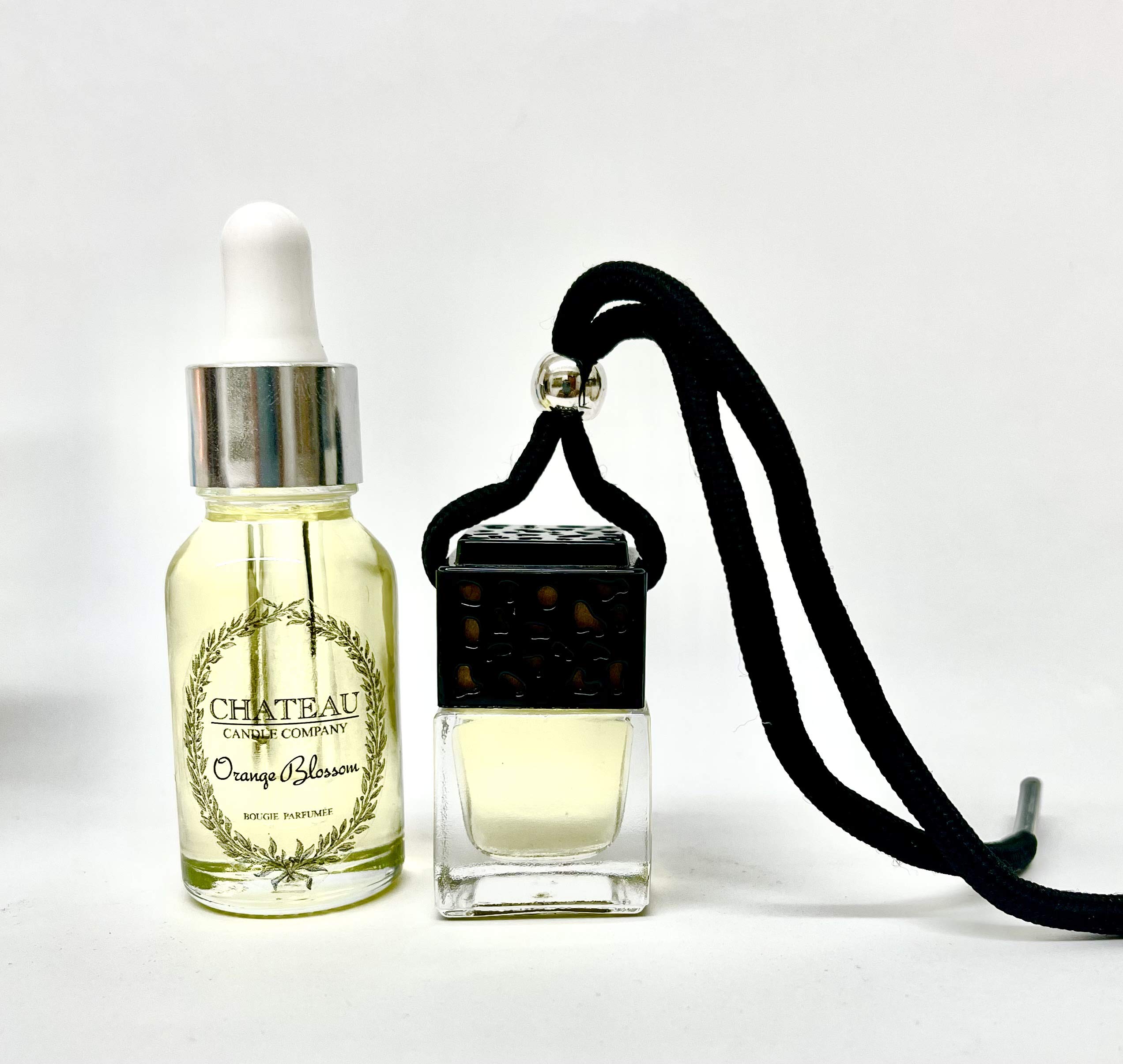 Premium Orange Blossom Car Air Freshener - Luxury Scent Diffuser with Refill Dropper, Long-Lasting Car Perfume & Odor Eliminator, Refillable Hanging Auto Freshener for Sedan, SUV & Truck - Perfect for Commuting, Road Trips & Daily Driving