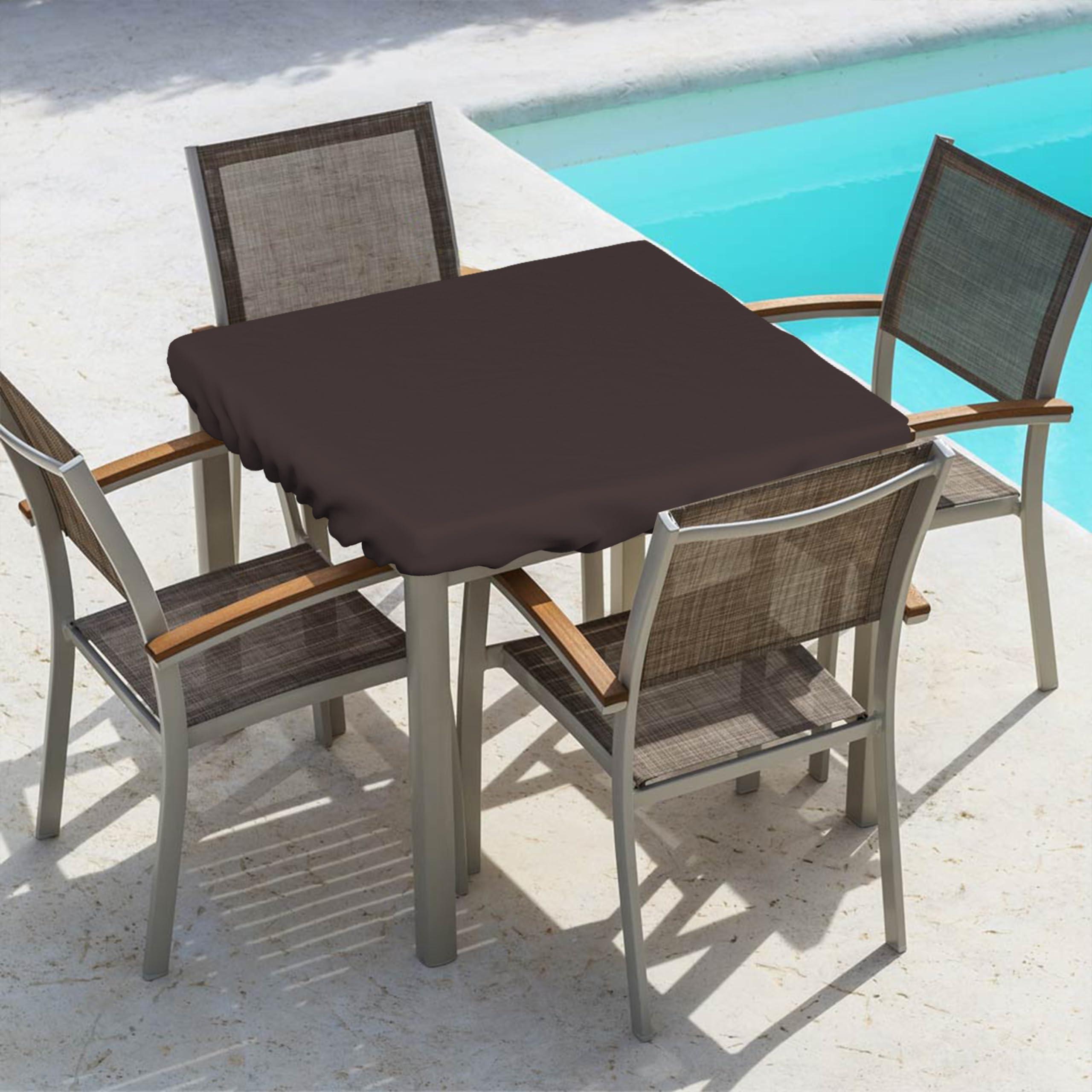 Heavy Duty 18 Oz Waterproof UV & Weather Resistant Square Table Cover - Outdoor Patio Furniture & Coffee Table Protector (24