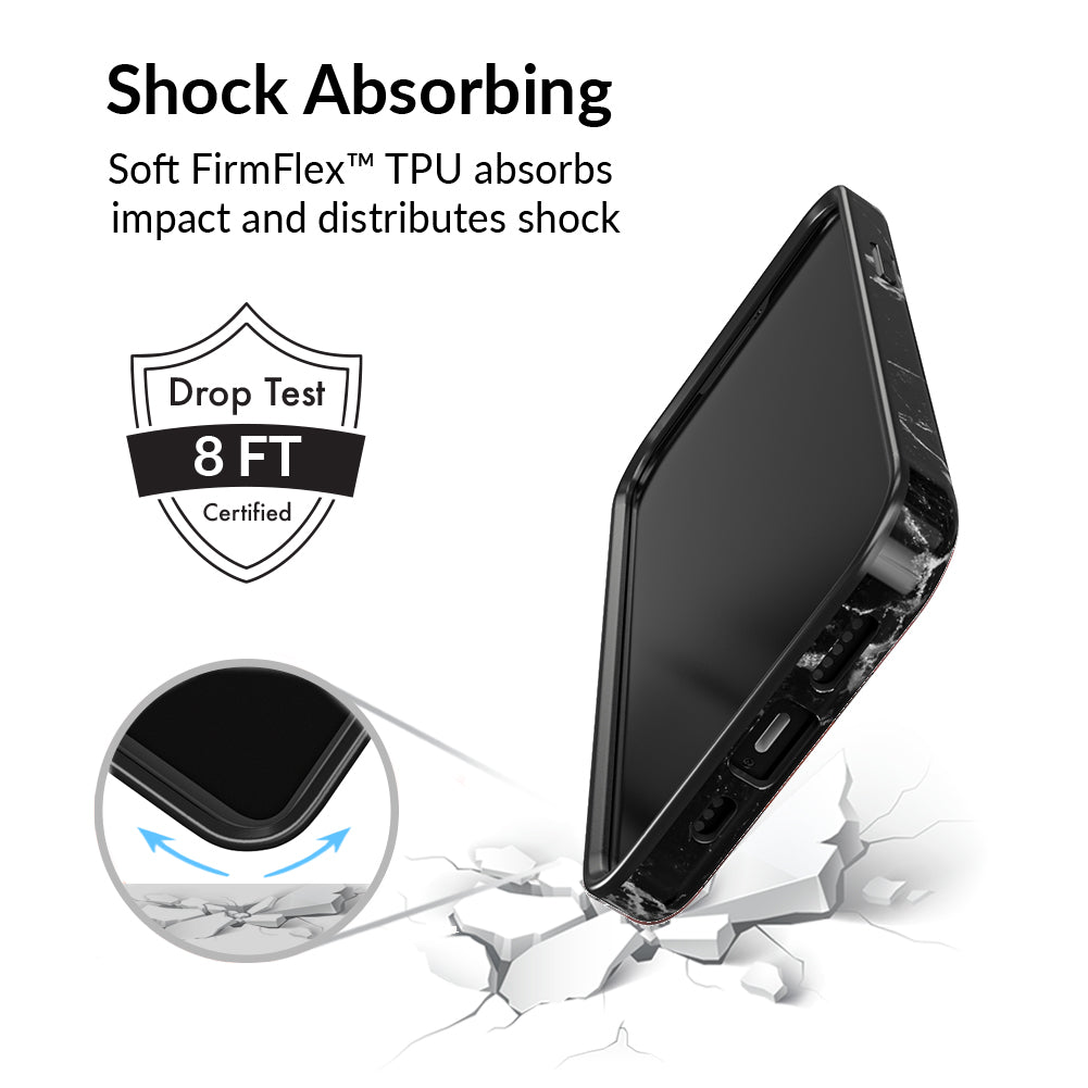 Premium Black Marble iPhone Case - Slim Protective Cover with Anti-Slip Grip | Perfect for Work, Travel & Everyday Use