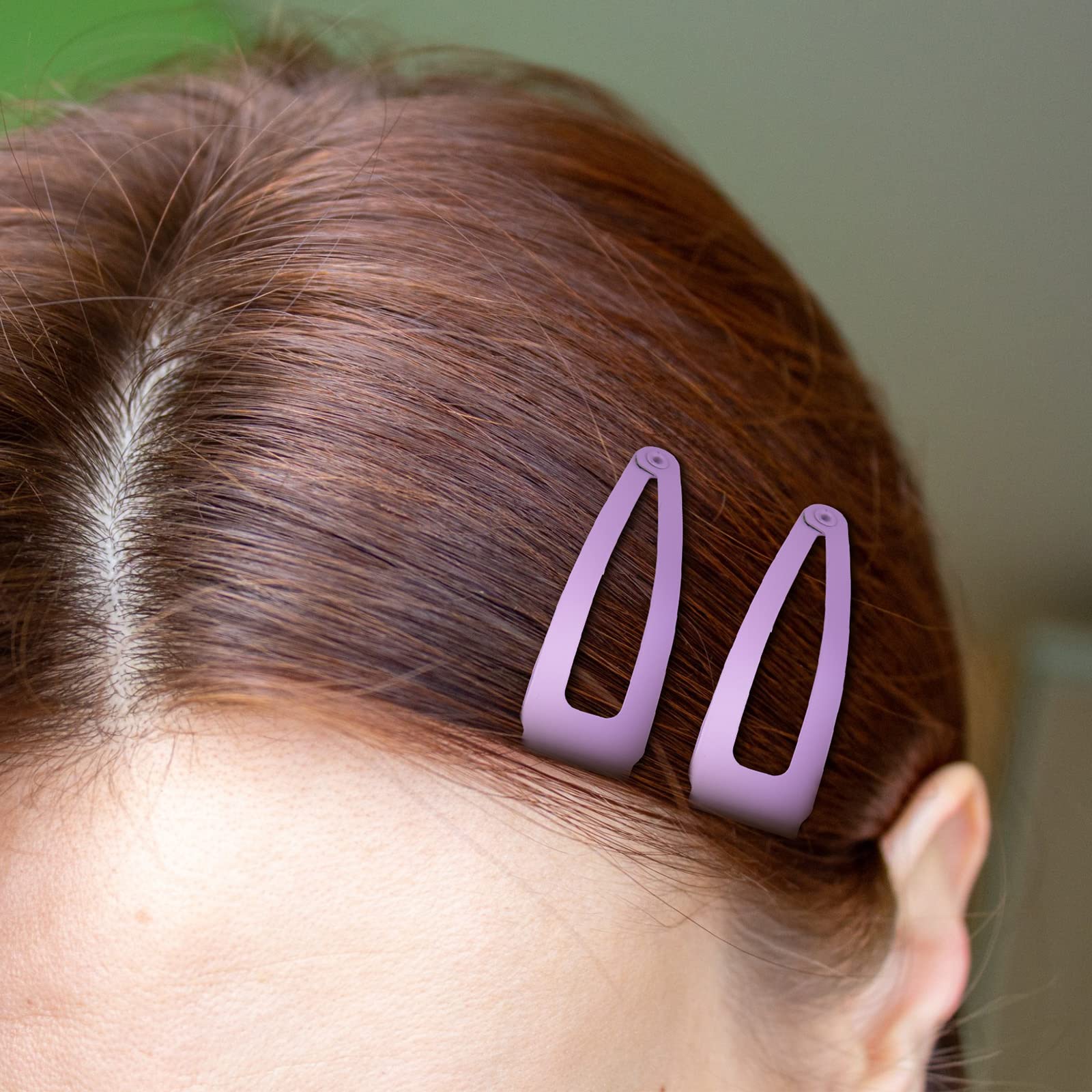Chinco 24 Pcs Double Grip Hair Clips - Metal Snap Barrettes for Women, Professional Salon Hair Styling Supplies (Light Purple, 2 Inch) - Perfect for Updos, Braiding & Hair Extensions