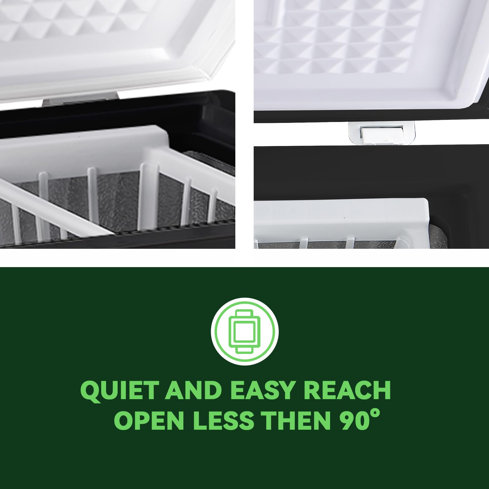 3.5 Cu.Ft Black Chest Freezer - Compact Deep Freezer with Adjustable Thermostat & Removable Basket - Perfect for Garage, Basement, Apartment, Kitchen & Small Business Use