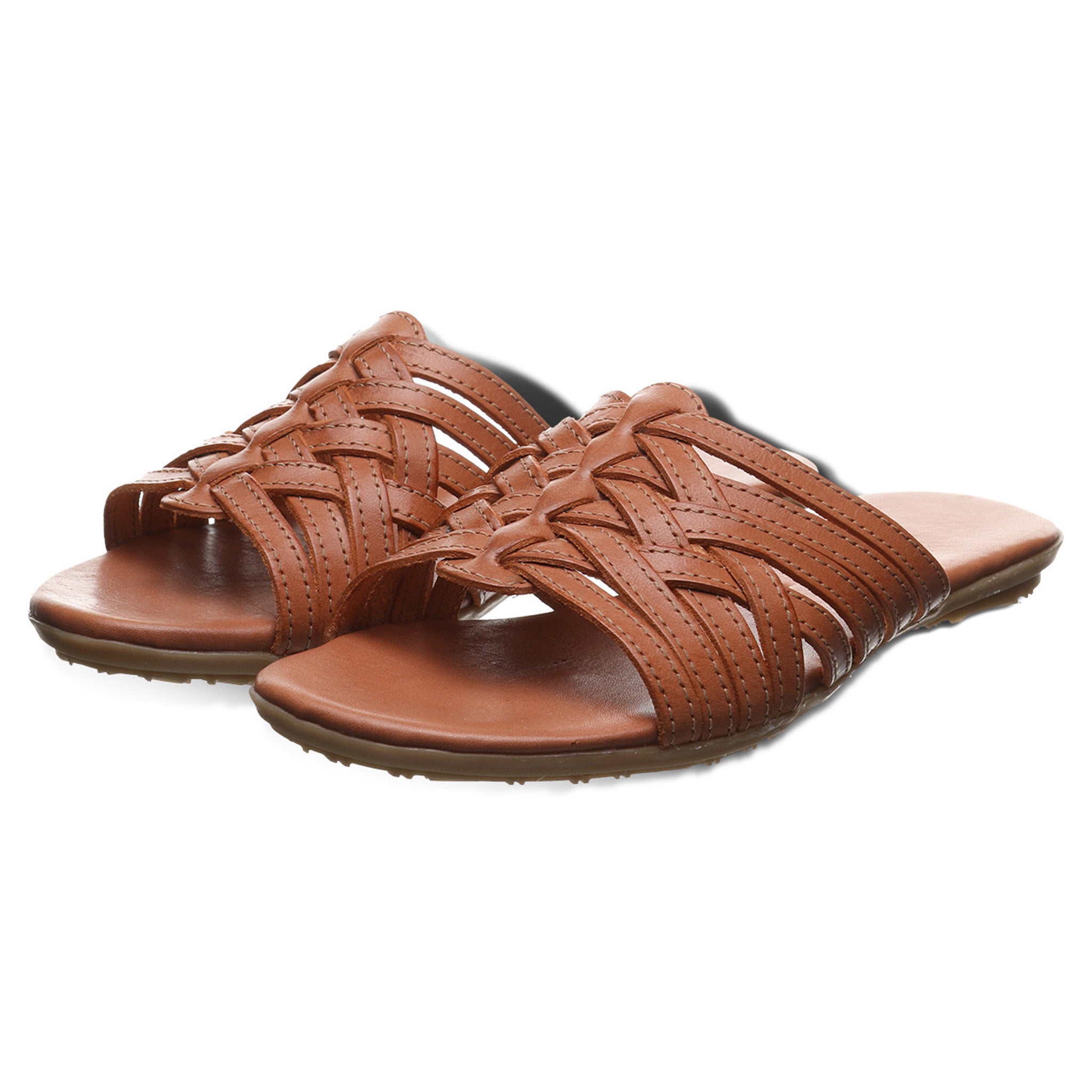 Bearpaw Elisa Crisscross Sandals for Women - Comfortable Leather Strappy Summer Shoes - Perfect for Beach, Vacation & Casual Outings