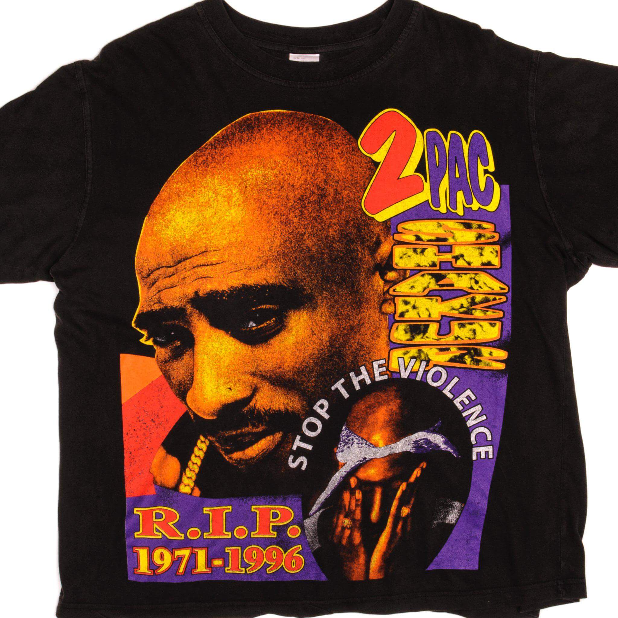 Vintage 2Pac Bootleg T-Shirt 1990s Rap Music Hip Hop Style Large Size for Men - Perfect for Concerts, Streetwear & Retro Fashion