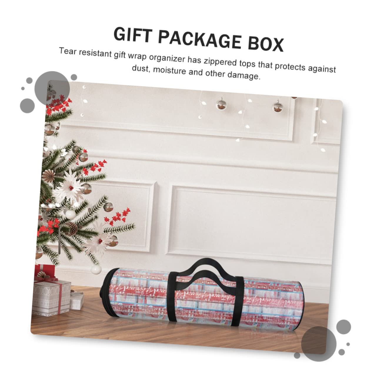 1pc Christmas Storage Bag - Cylindrical Wrapping Organizer Pouch for Holiday Gift Packing & Supplies | Perfect for Xmas Decorations, Present Wrapping & Seasonal Storage