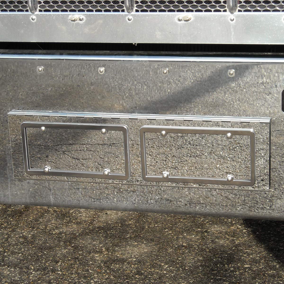Trux Accessories TP-1702 Peterbilt 388-389 Heavy-Duty License Plate Swing Kit - 2 Plates for Enhanced Visibility & Compliance