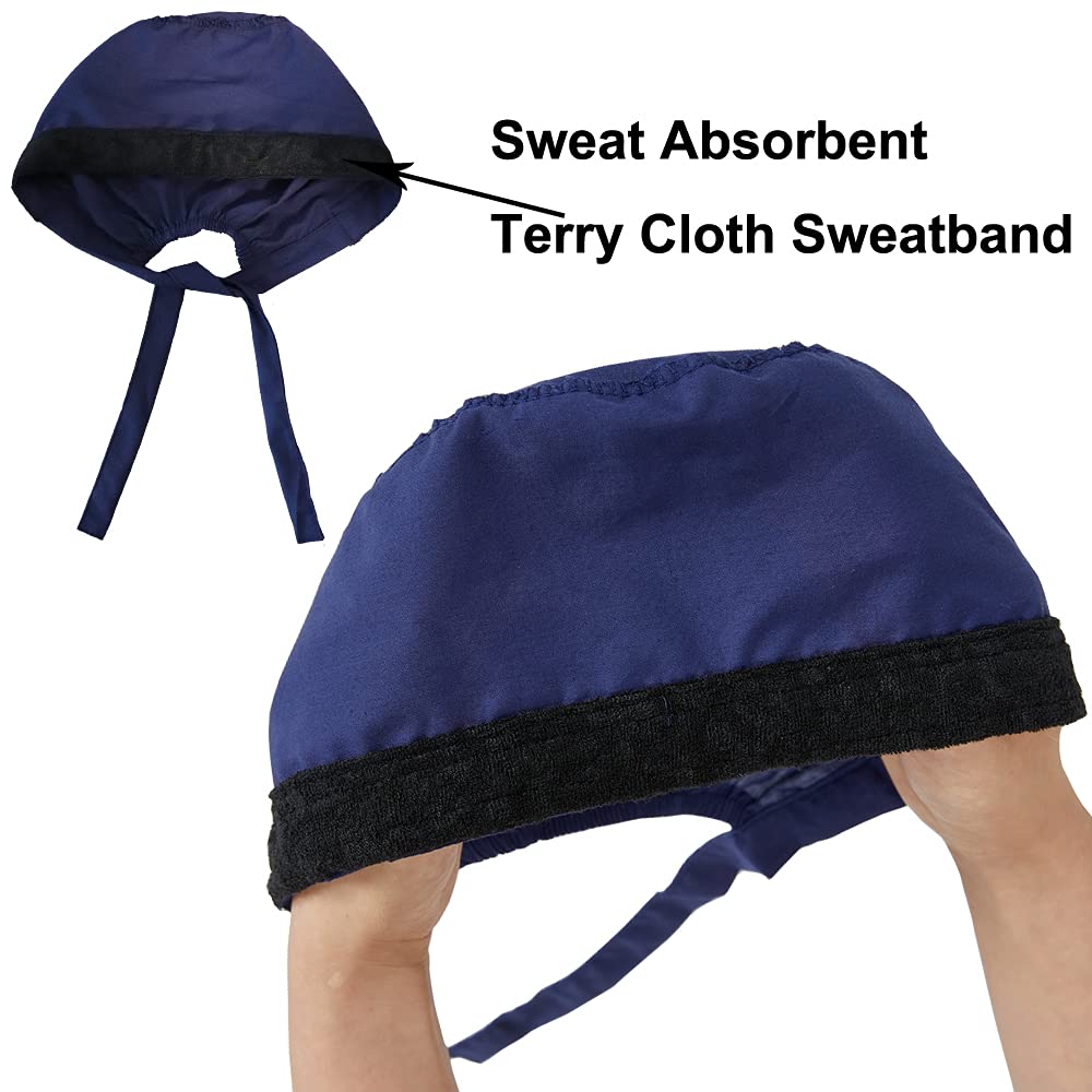 Super Absorbent Skull Caps with Built-in Sweatband - Moisture Wicking Bandana Headwear for Men & Women - 4 Pack Sweatproof Dew Rags for Sports, Workouts, Cycling & Outdoor Activities