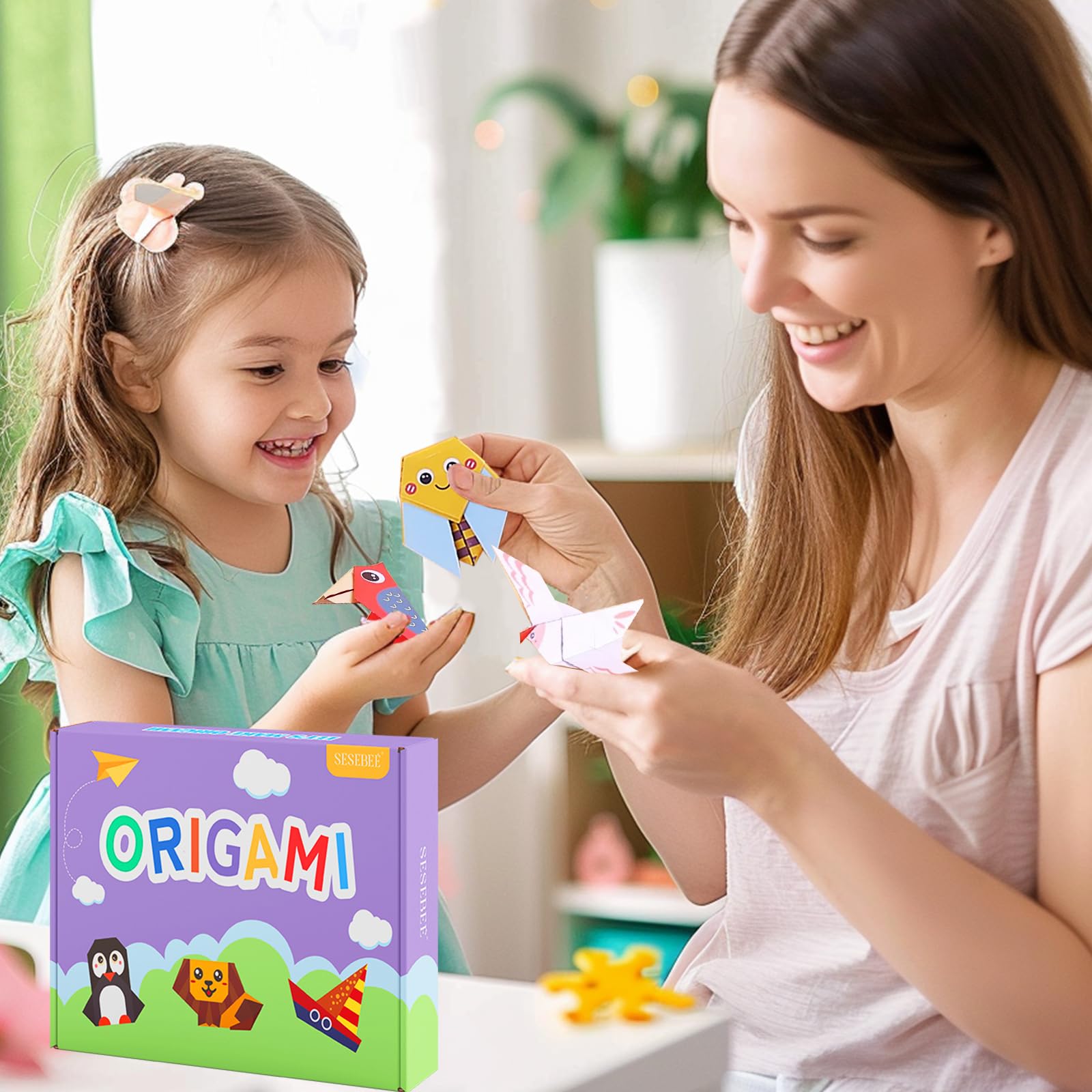 240 Sheets 6x6 Inch Double Sided Origami Paper for Kids - 90 Animal Patterns, DIY Craft Folding Paper Set with Instruction Book, Perfect Gift for 3+ Boys Girls Beginners - School Projects, Party Activities & Creative Play