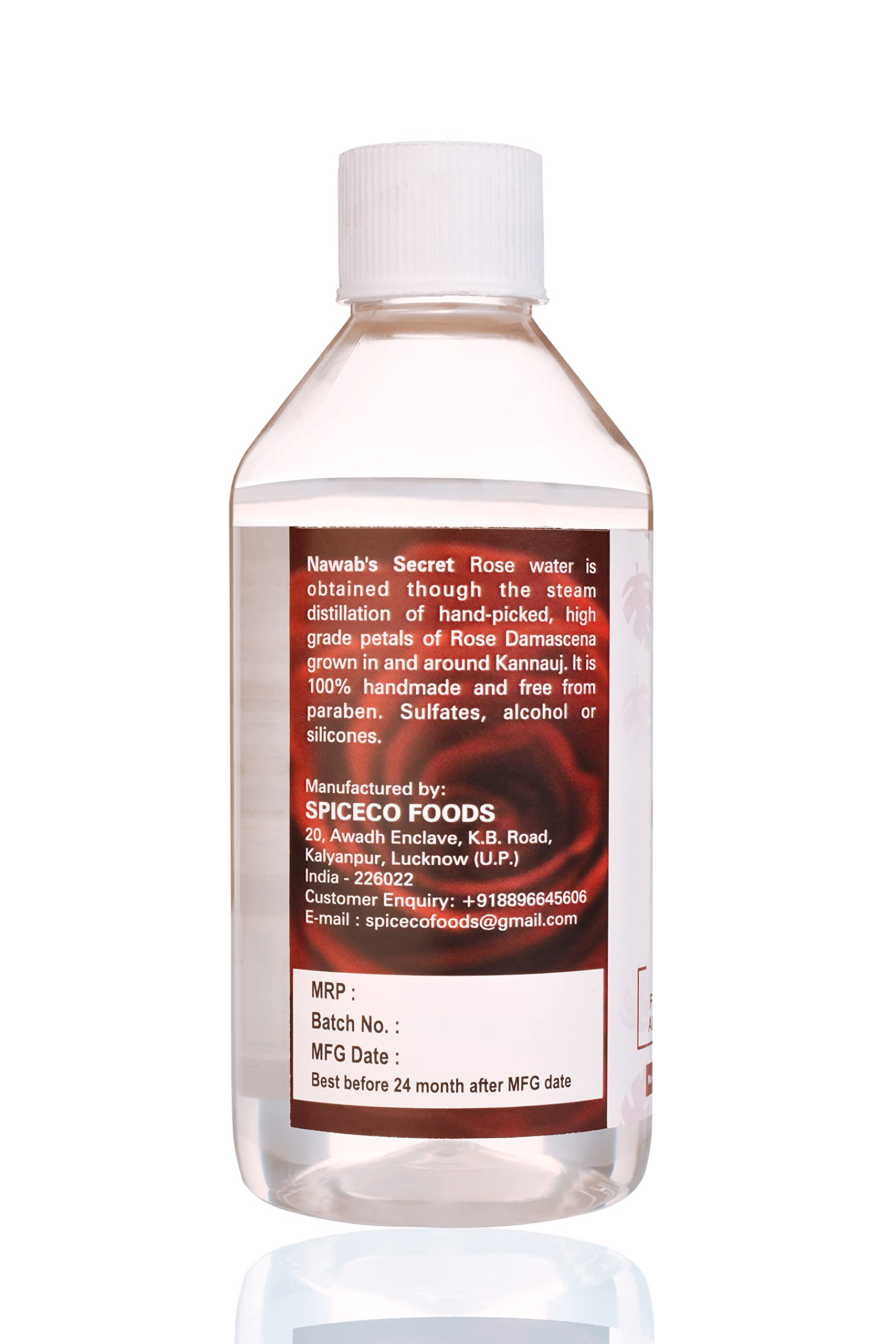 Nawab's Secret 100% Pure Natural Rose Water - 200ml (Pack of 2) 400ml Total - Food Grade Edible Rose Hydrosol for Skin Care, Facial Toner & Hair Revitalizer - Traditional Kannauj Deg-Bhapka Hydro Distillation - Perfect for DIY Beauty Recipes, Cooking & Aromatherapy