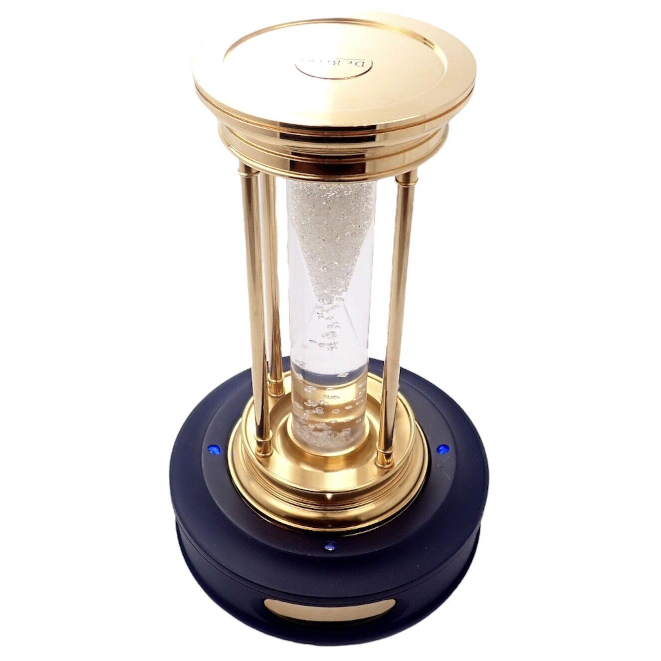 Authentic De Beers Limited Edition Millennium 2000 Diamond Brass Hourglass - Luxury Collectible for Home Decor, Office Display & Anniversary Gifts