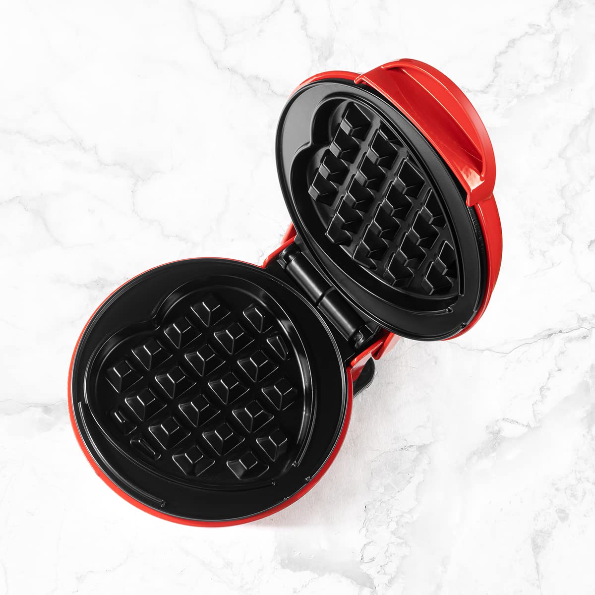 Non-Stick Heart Waffle Maker - 4-inch Mini for Breakfast & Snacks