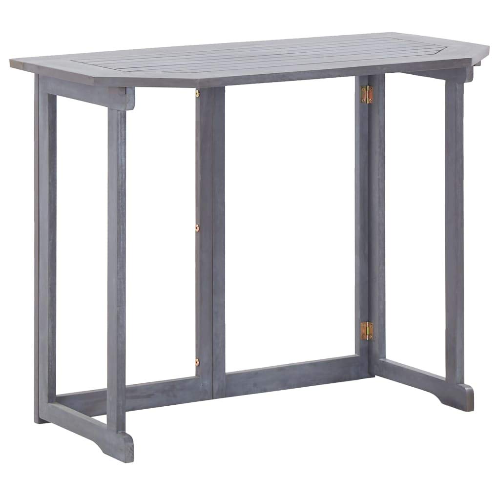FAMIROSA Folding Balcony Table 35.4x19.7x29.1 Inch Solid Acacia Wood - Compact Outdoor Bistro Table for Small Spaces, Patio, Garden & Apartment Balcony