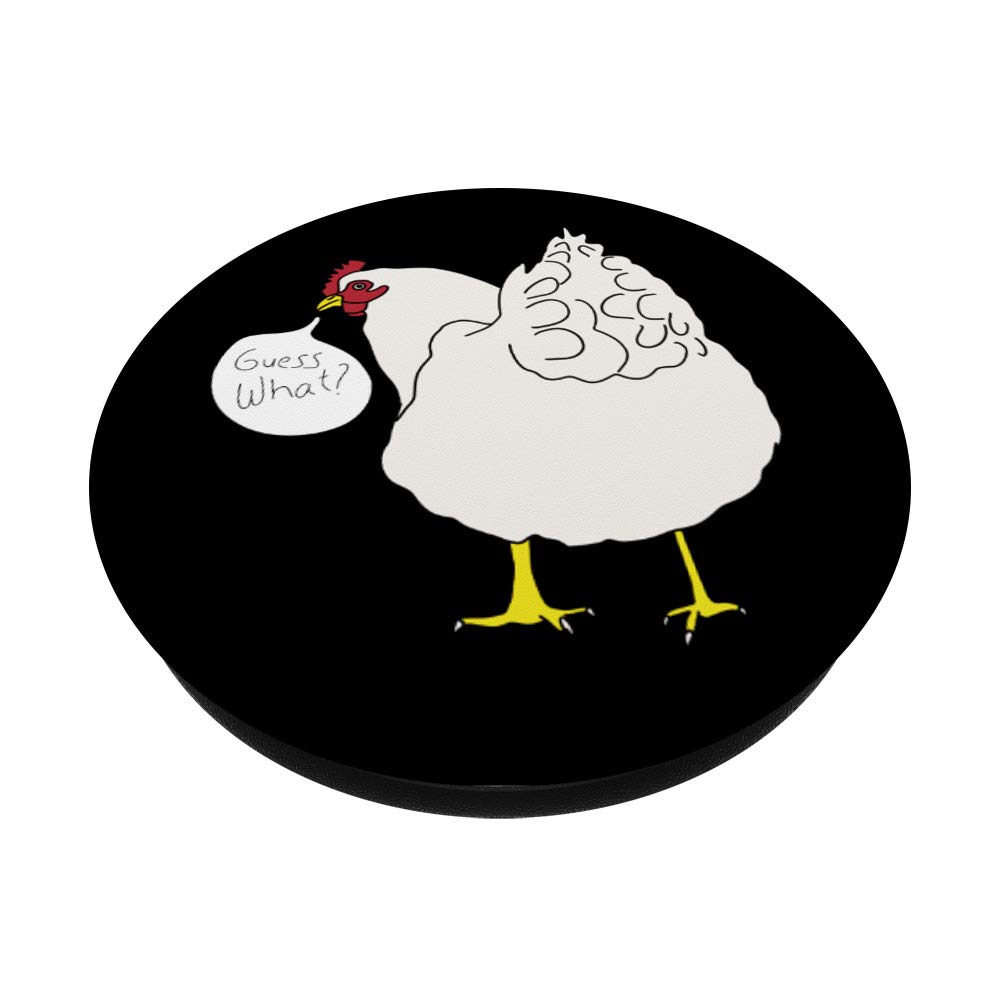 Guess What Chicken Butt Funny Graphic Cartoon PopSockets PopGrip - Swappable Phone Grip for iPhone, Samsung & Tablets - Perfect for Everyday Use, Commuting & Travel