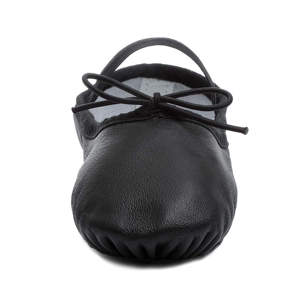 Premium Genuine Leather Ballet Shoes for Girls & Toddlers - Soft & Flexible Dance Shoes for Ballet Class, Recital & Practice (Pink/White/Black)