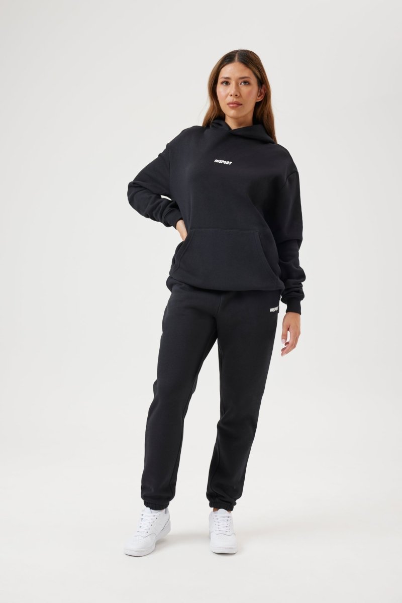 INSPORT Unisex Frankie Athletic Pants - Black | Comfortable Workout & Yoga Pants for Men & Women | Perfect for Gym, Running & Lounge Wear