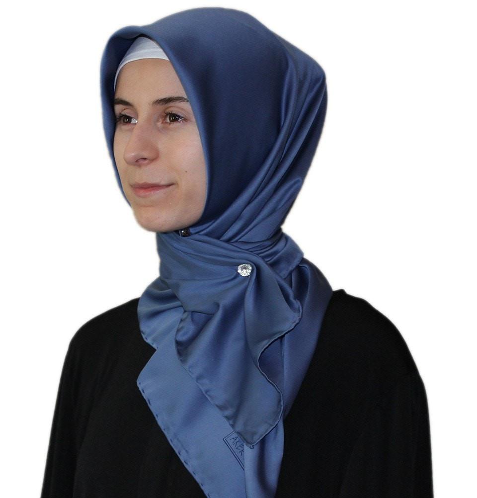 Aker Satin Square Hijab Scarf 6385 921 - Soft & Lightweight Muslim Headscarf for Women, Perfect for Daily Wear, Prayer, and Special Occasions