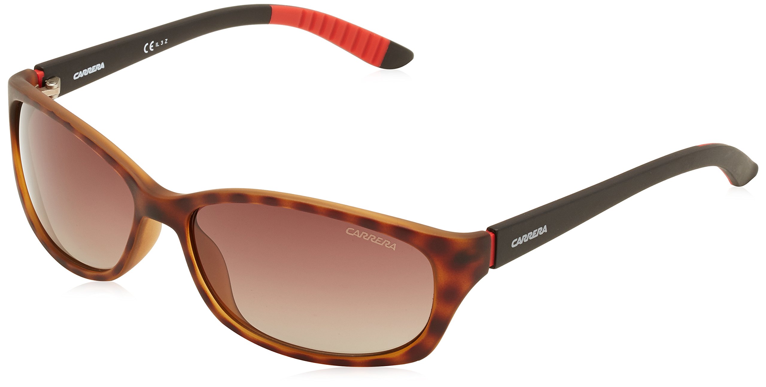 Carrera CA8016/S Polarized Rectangular Sunglasses for Men - Havana Black & Brown Gradient Lens (60mm) | UV Protection & Anti-Glare | Perfect for Driving, Beach & Outdoor Activities