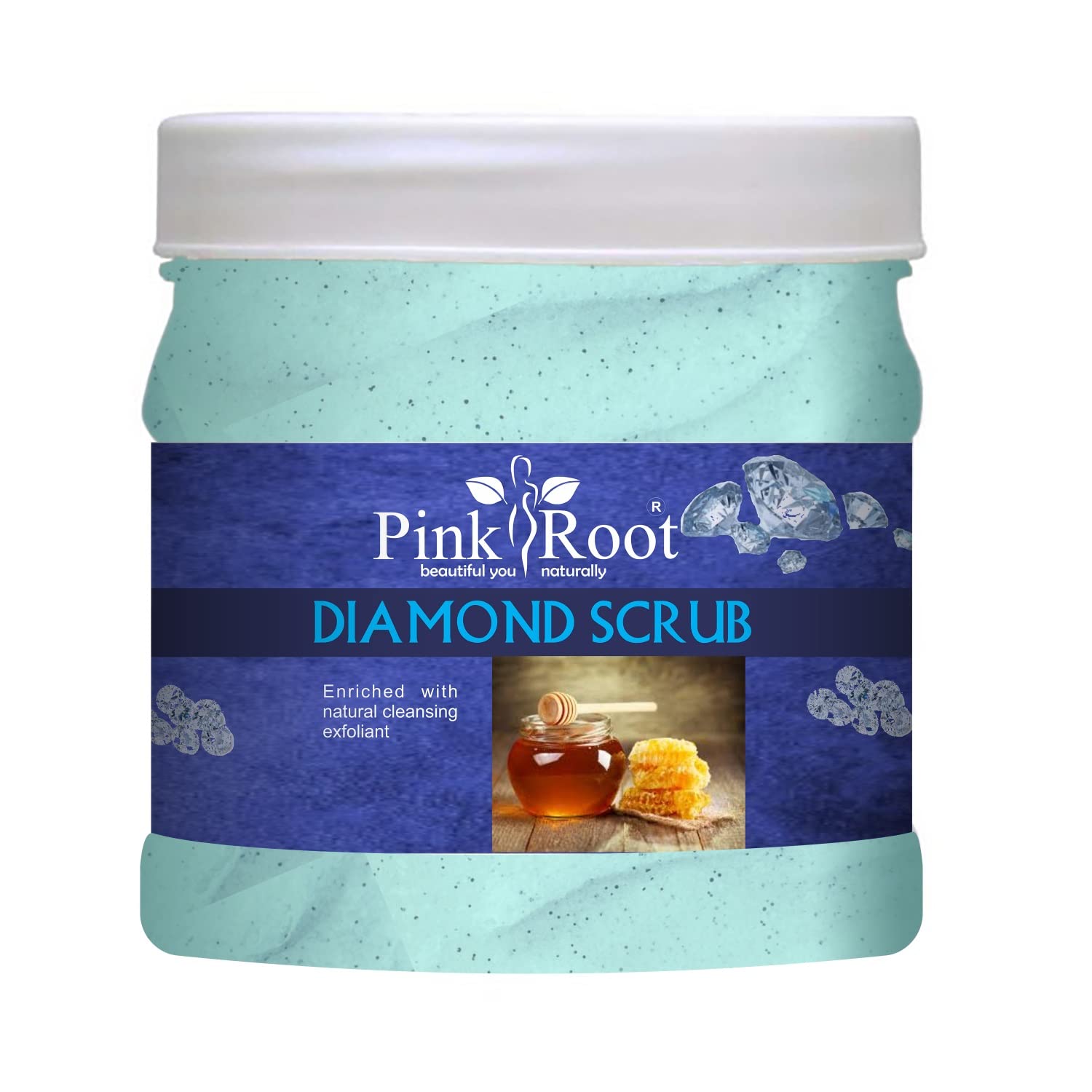 Pink Root Green Tea Massage Gel & Diamond Scrub Set - 500ml Each | Hydrating & Exfoliating Skincare Duo for Body & Face | Spa Day & At-Home Self Care