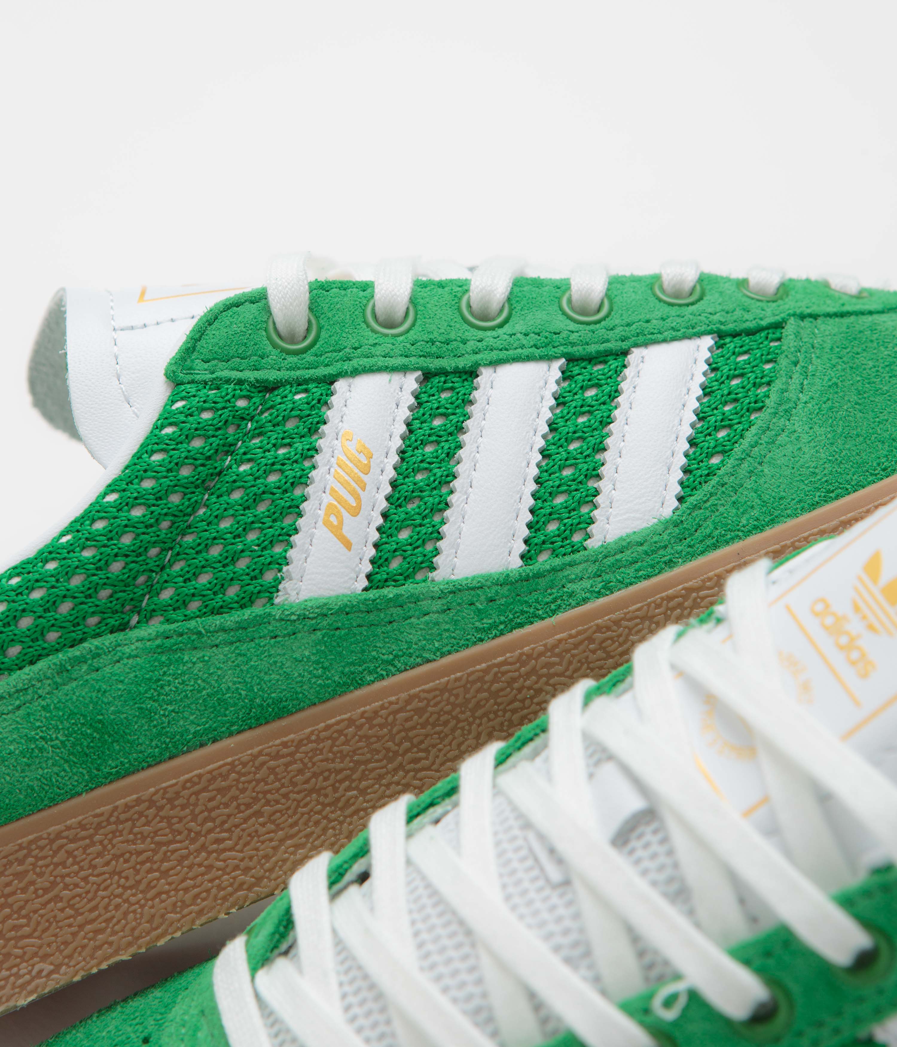 Adidas Puig Indoor Soccer Shoes for Men & Women - Green, FTWR White & Gum4 - Perfect for Indoor Training & Futsal Matches