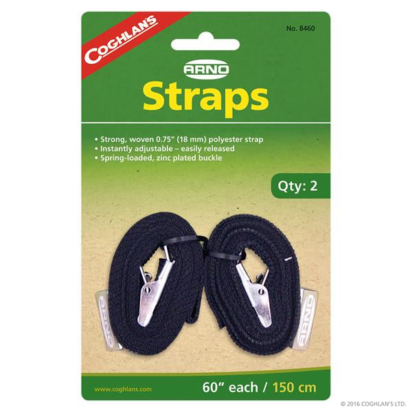 Arno Straps 60in (2 Pack) - Heavy Duty Adjustable Tie Down Straps for Securing Cargo, Luggage, Motorcycle - Perfect for Travel, Moving, Camping & Outdoor Adventures