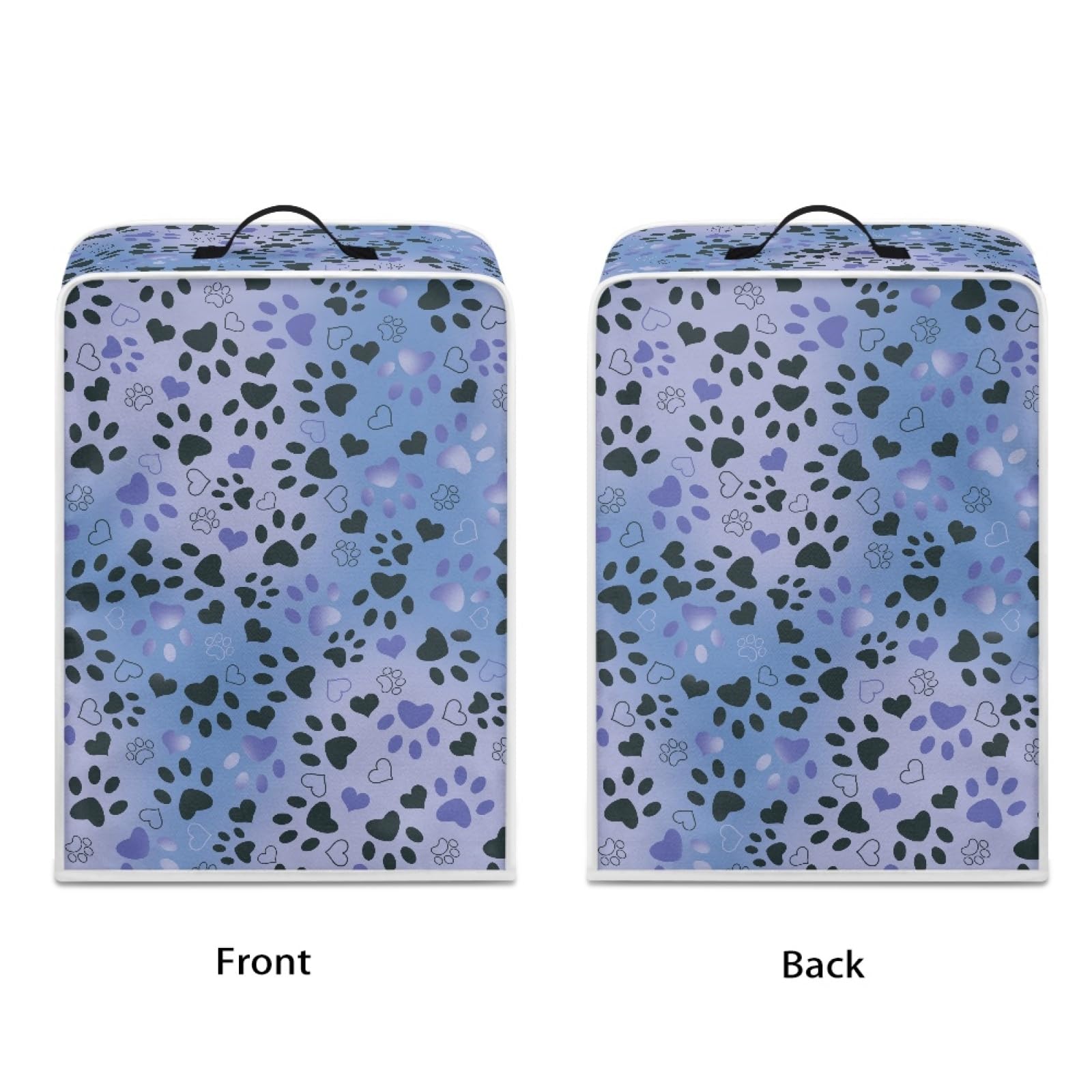Purple Dog Paw Print Coffee Machine Dust Cover - Polyester Protective Cover for Stand Mixers & Coffee Makers - Keep Appliances Clean in Kitchen, Office or Cafe