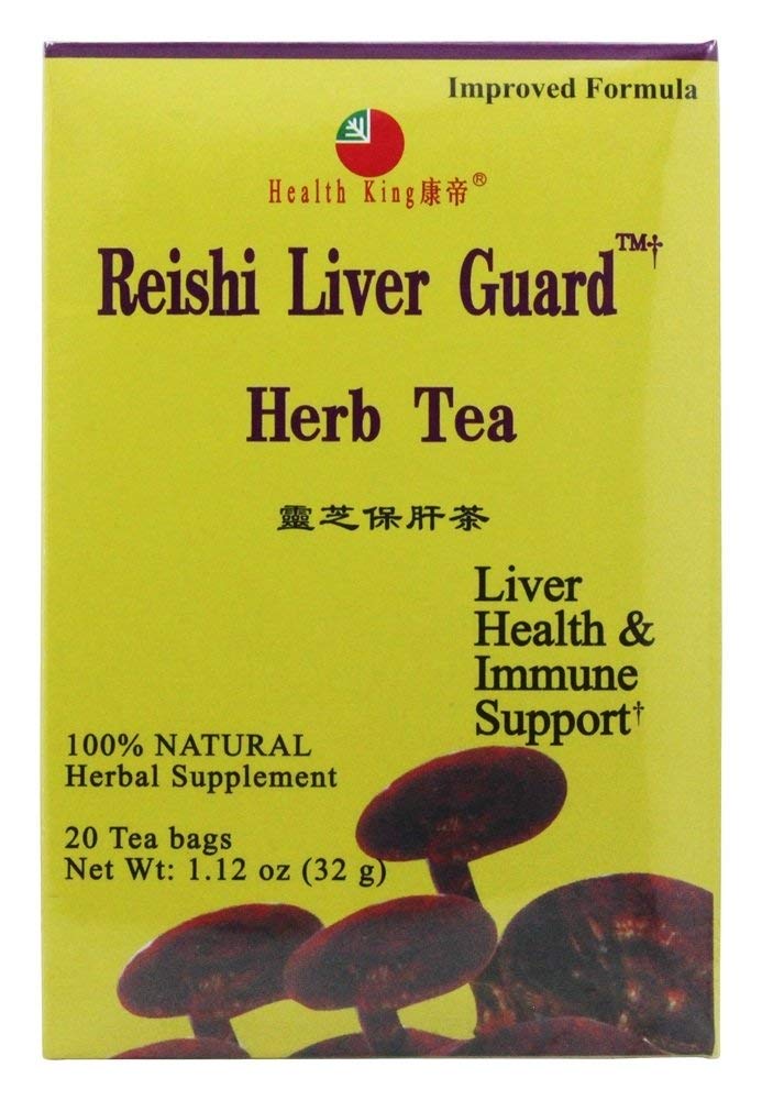 Health King Reishi Liver Guard Herb Tea - 20 Tea Bags | Organic Liver Support & Detox Tea | Perfect for Daily Wellness & Stress Relief