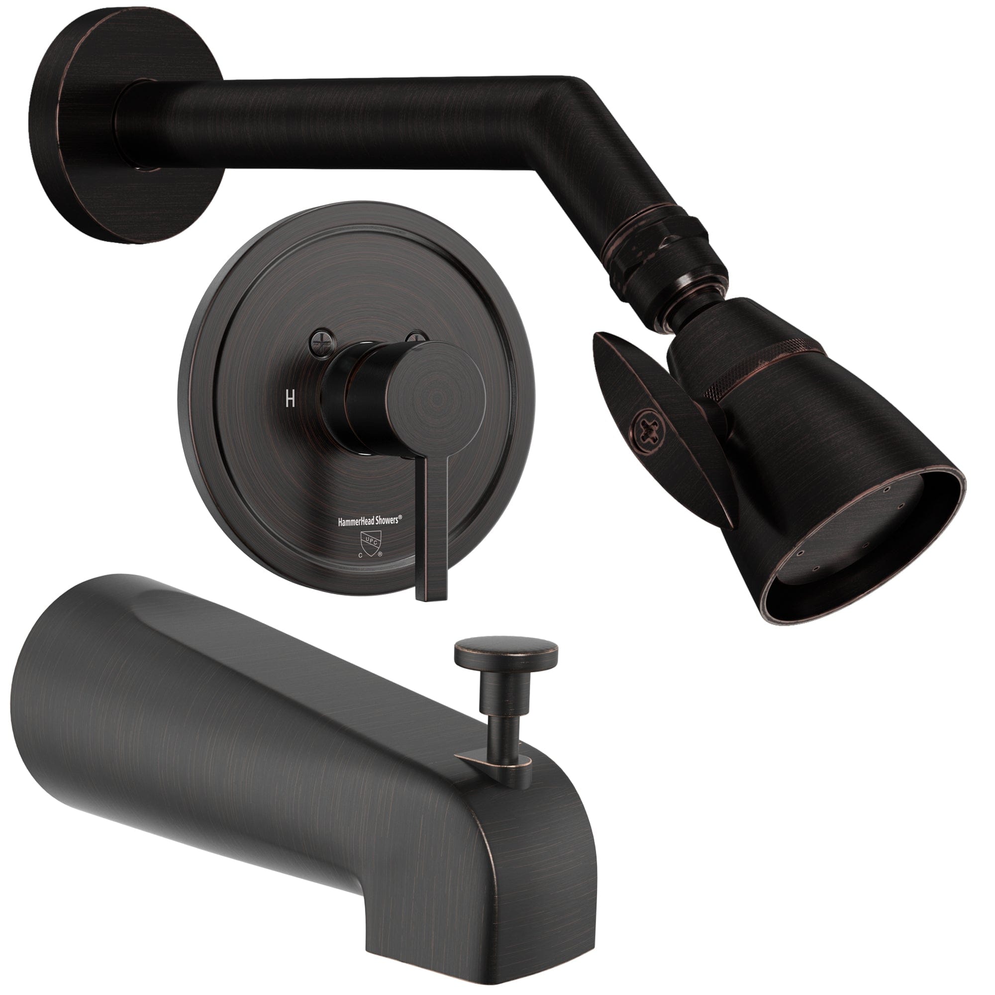 Premium All-Metal 2 Inch High Pressure Shower Head Set - Complete Bathroom Shower System with Tub Spout & Valve Trim, 2.5 GPM - Perfect for Luxurious Spa-Like Experience at Home