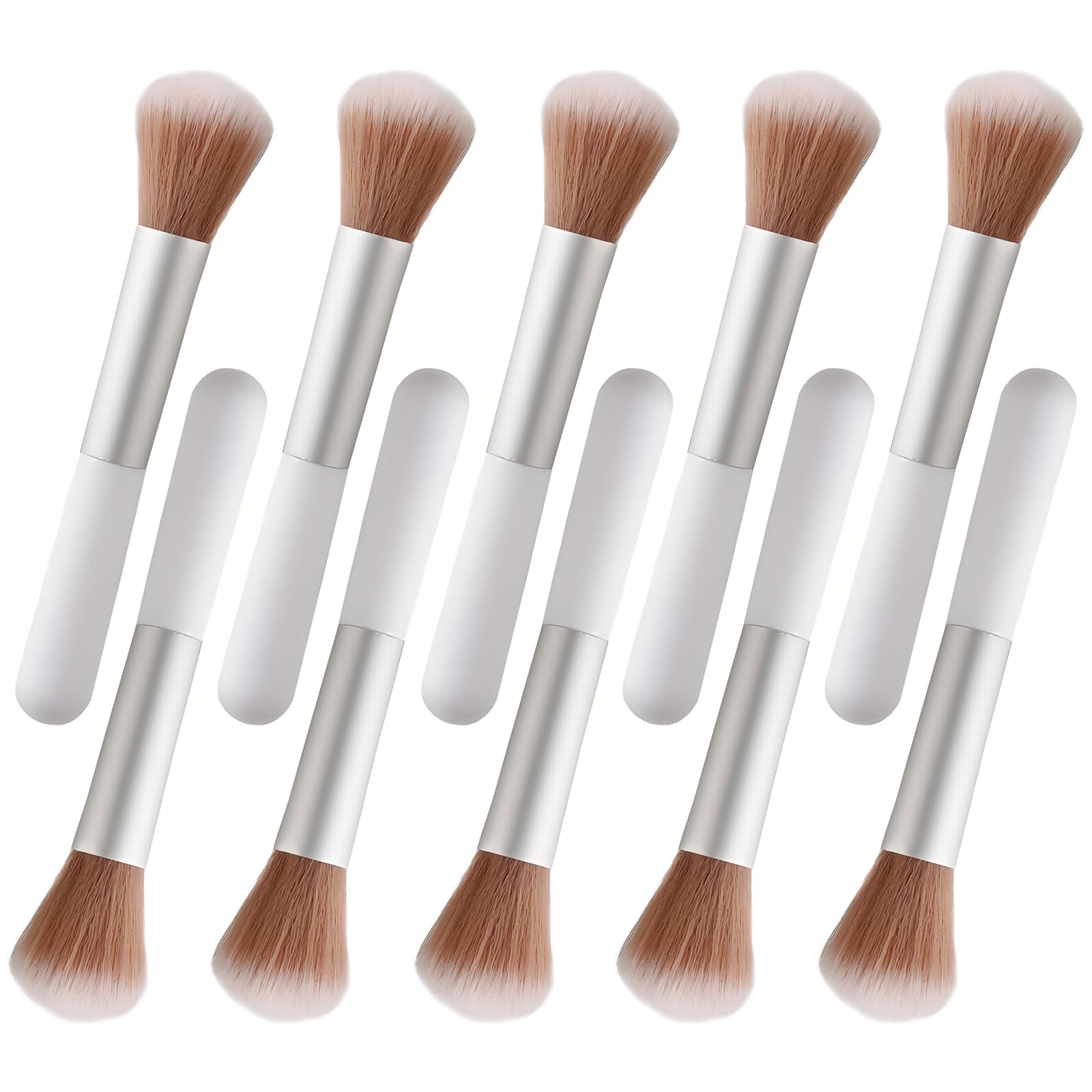 10-Piece Fluffy Makeup Brush Set - Soft Blending, Eyebrow & Powder Brushes with Mushroom-Design Handle - Travel-Friendly Beauty Tools for Professional Makeup Application | Perfect for Home, Travel & On-the-Go Touch-Ups