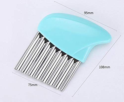 WOIWO 4PCS Stainless Steel Potato Slicer - Wavy French Fry Cutter for Perfect Homemade Fries | Kitchen Gadget for Chips, Vegetables & Fruit Slicing | Ideal for Restaurants, Fast Food & Home Cooking