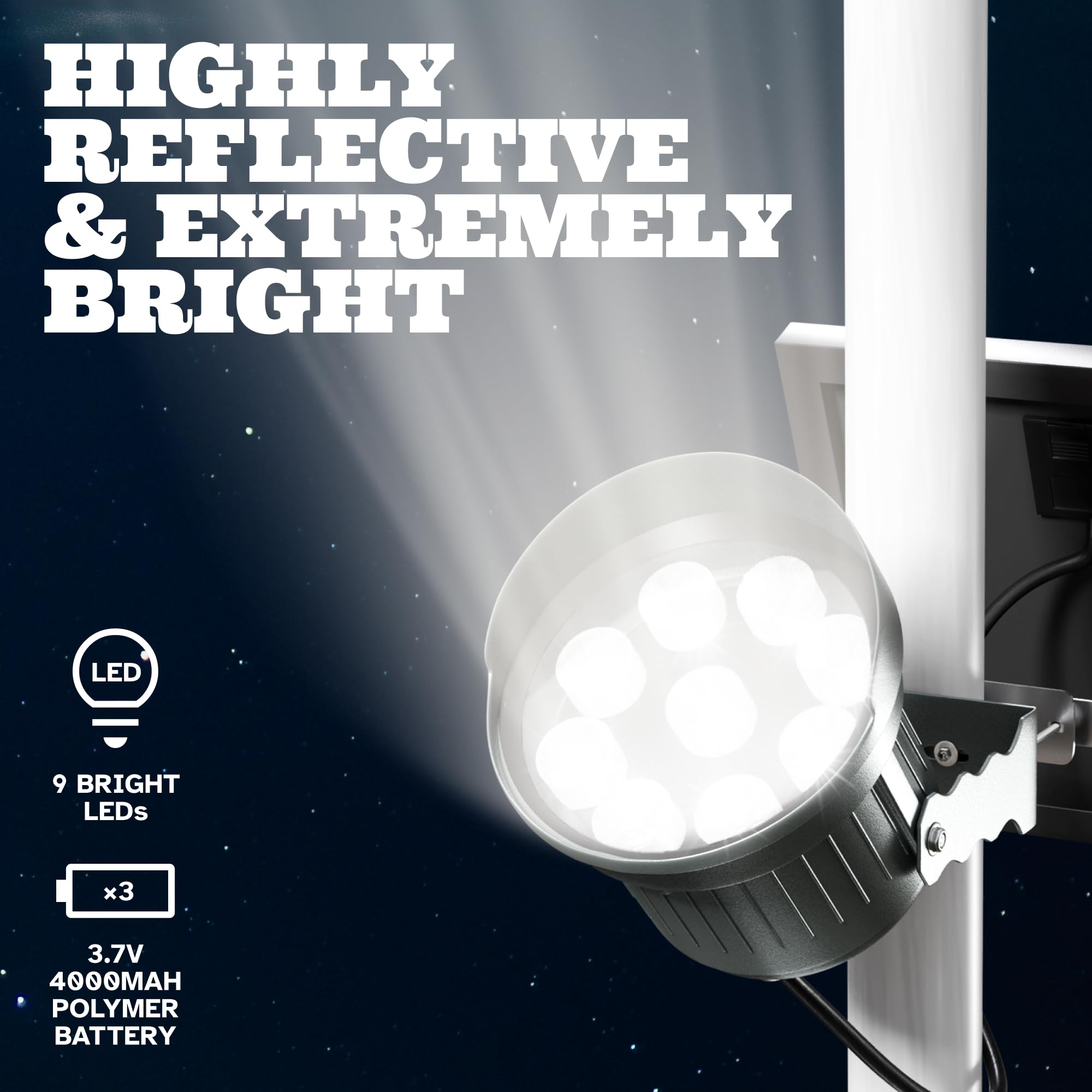 Deneve Solar Flagpole Light - IP65 Waterproof Solar Powered Flag Pole Light with Remote Control - Adjustable Brightness Dusk to Dawn - Perfect for Flag Pole, Garden, Patio, Yard & Outdoor Decor - Solar Spotlight for Flags, Landscaping & Nighttime Illumination